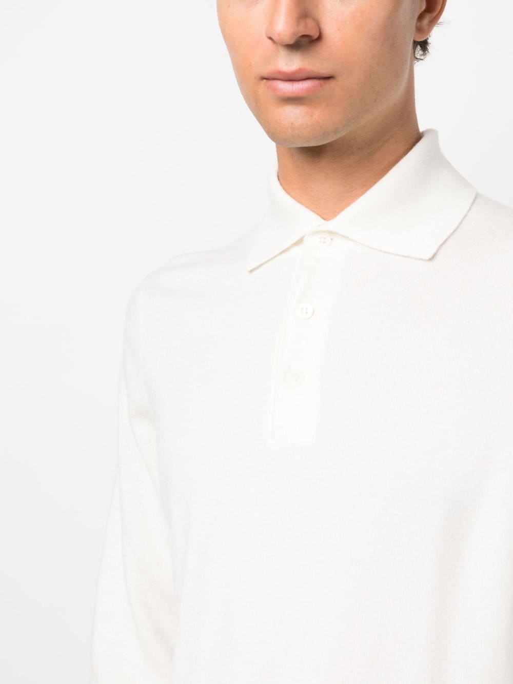 long-sleeve cashmere polo shirt - 5