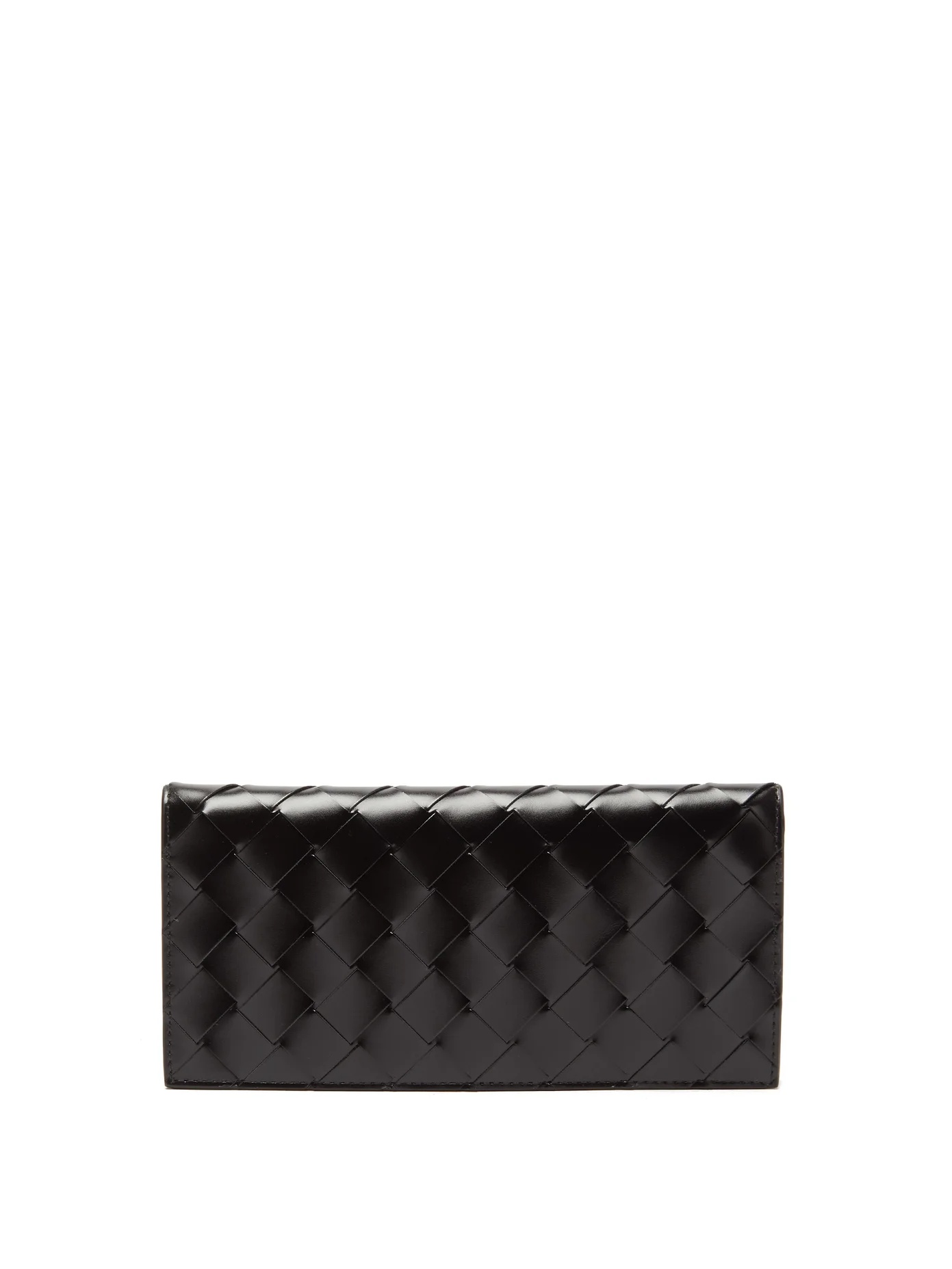 Intrecciato-leather continental wallet - 1