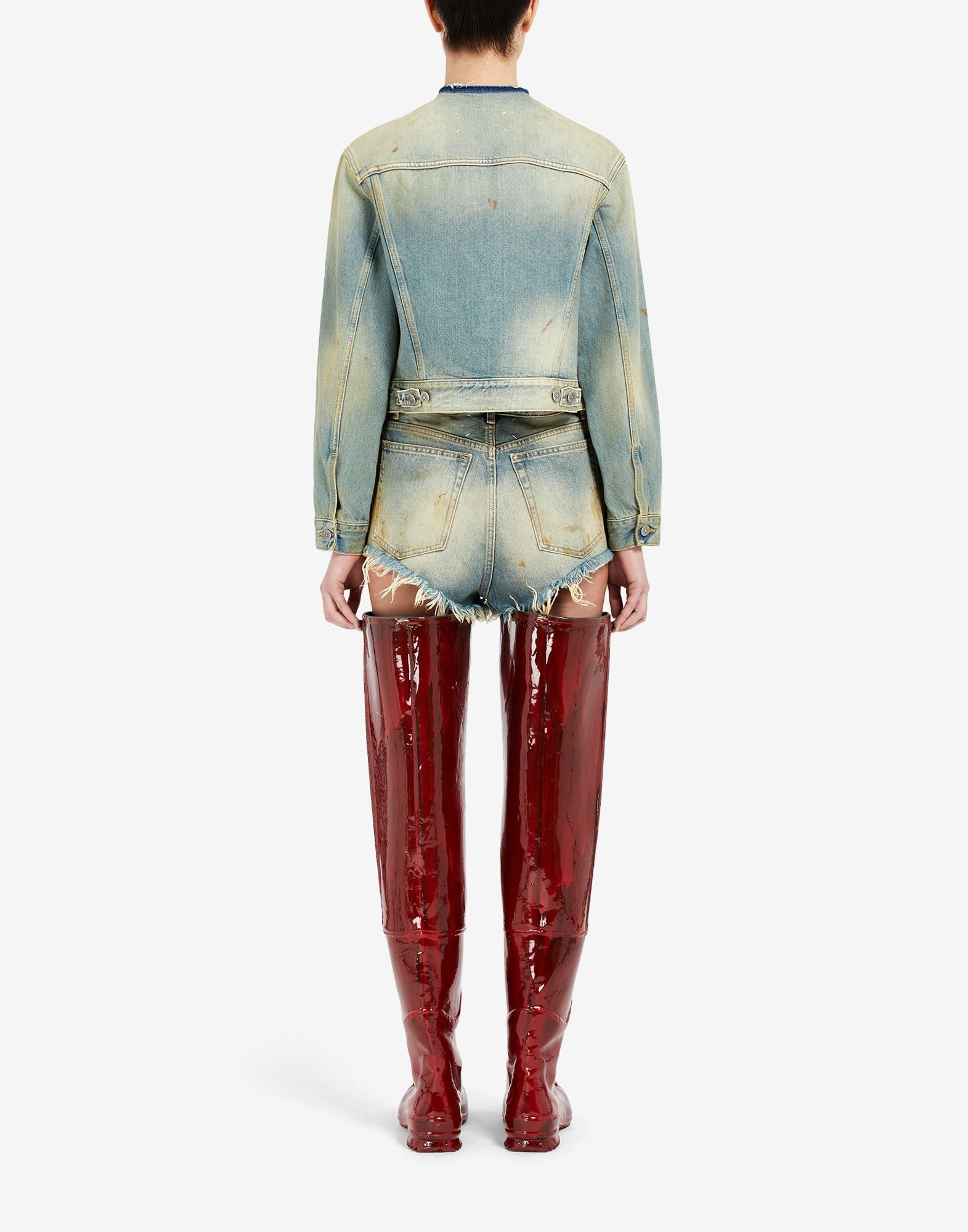 Décortiqué collar denim jacket - 4