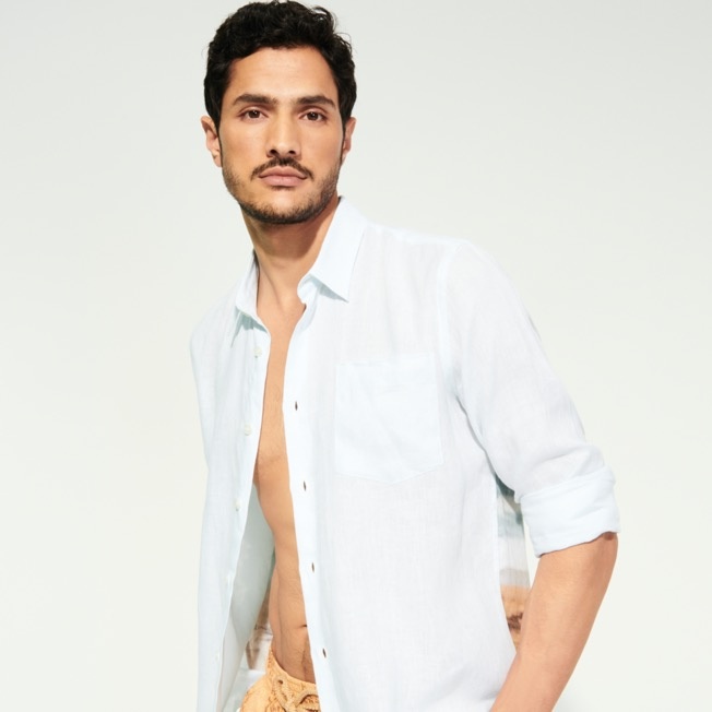 Men Printed Linen Shirt Père&Fils - 7
