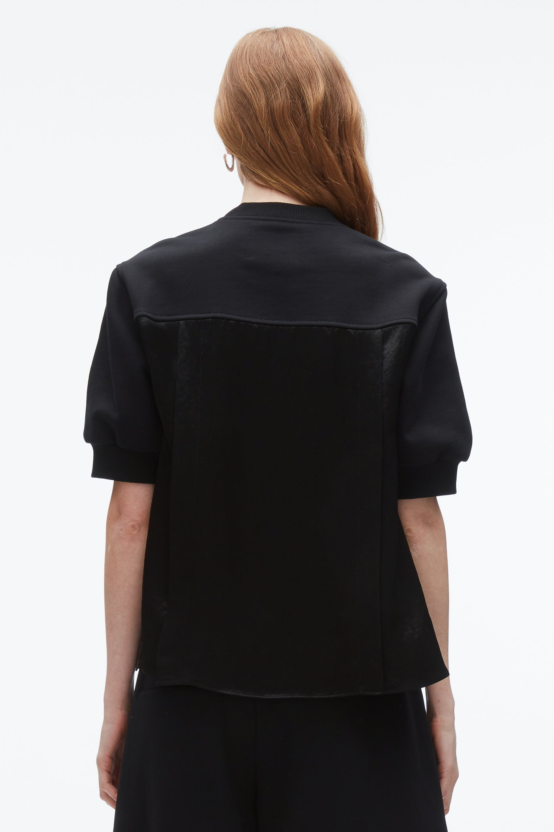 Satin Flounce Combo Terry Top - 5