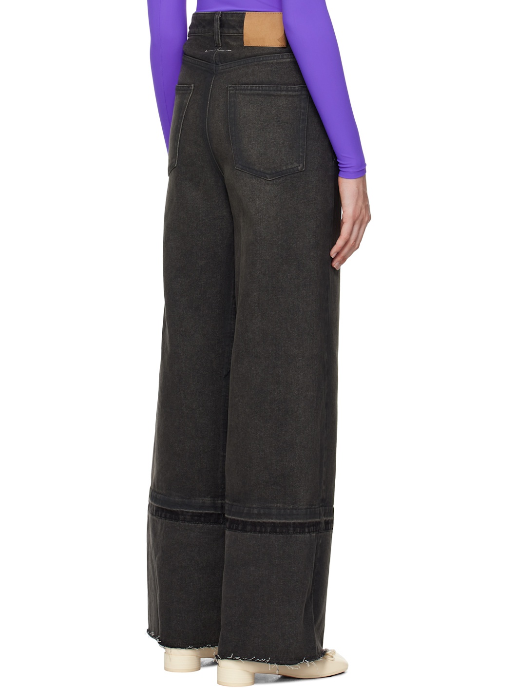 Gray Raw Edge Jeans - 3