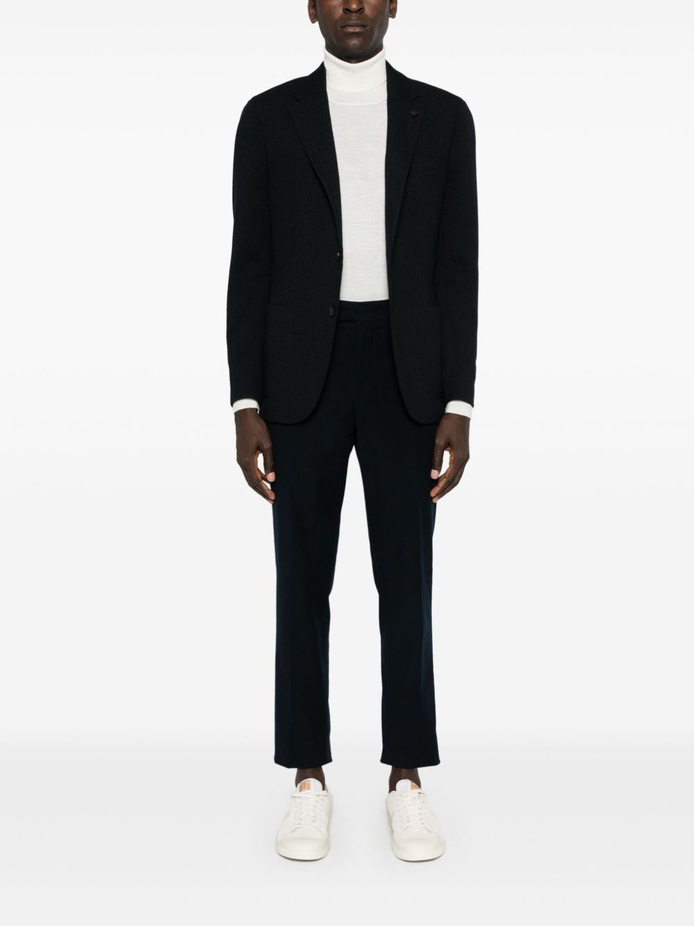 single-breasted textured blazer - 2