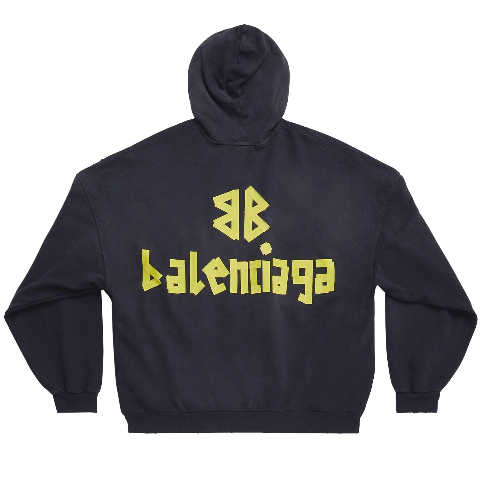 Balenciaga Ripped Pocket Hoodie 'Washed Black' - 2