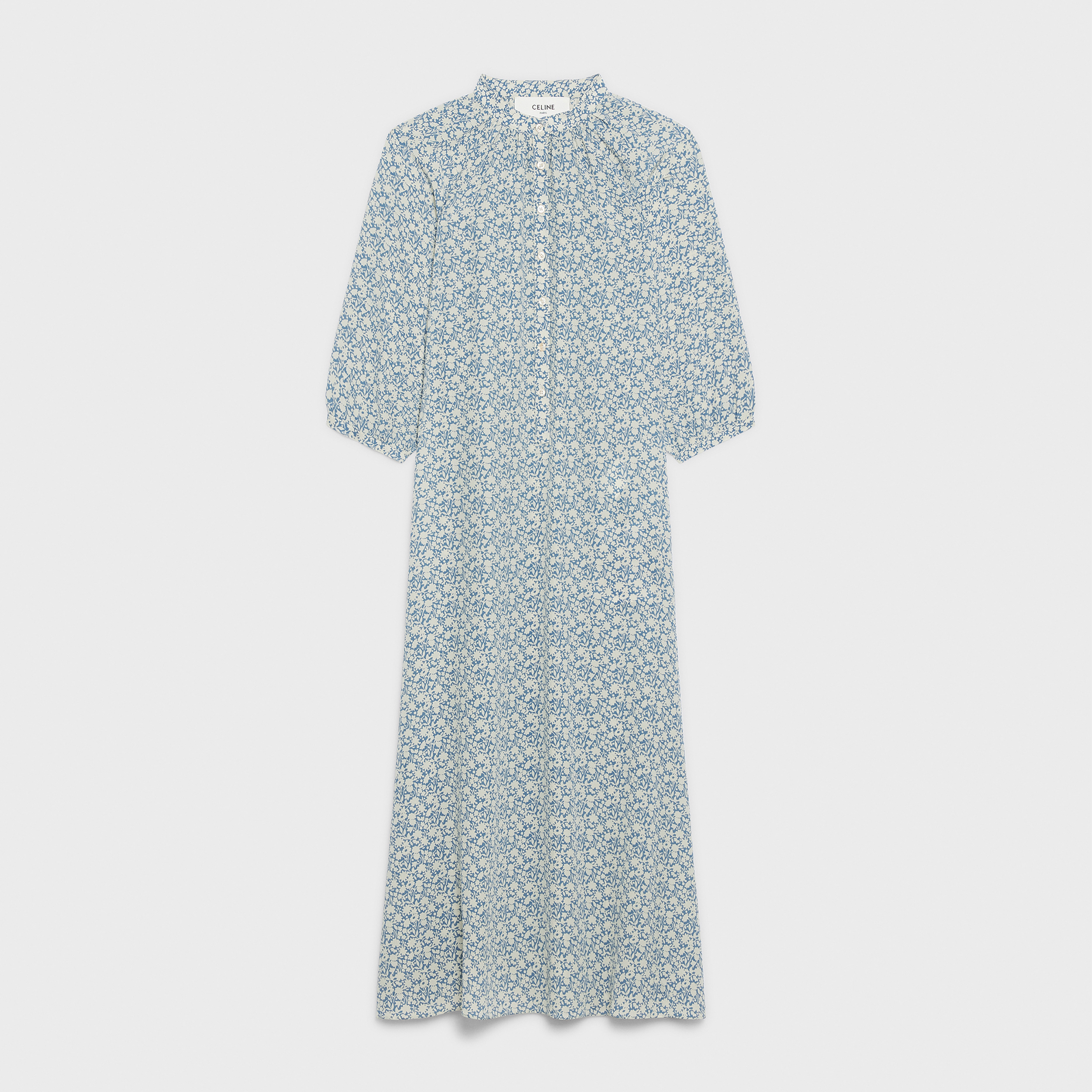 FOLK DRESS IN PRINTED SILK CREPON - 1