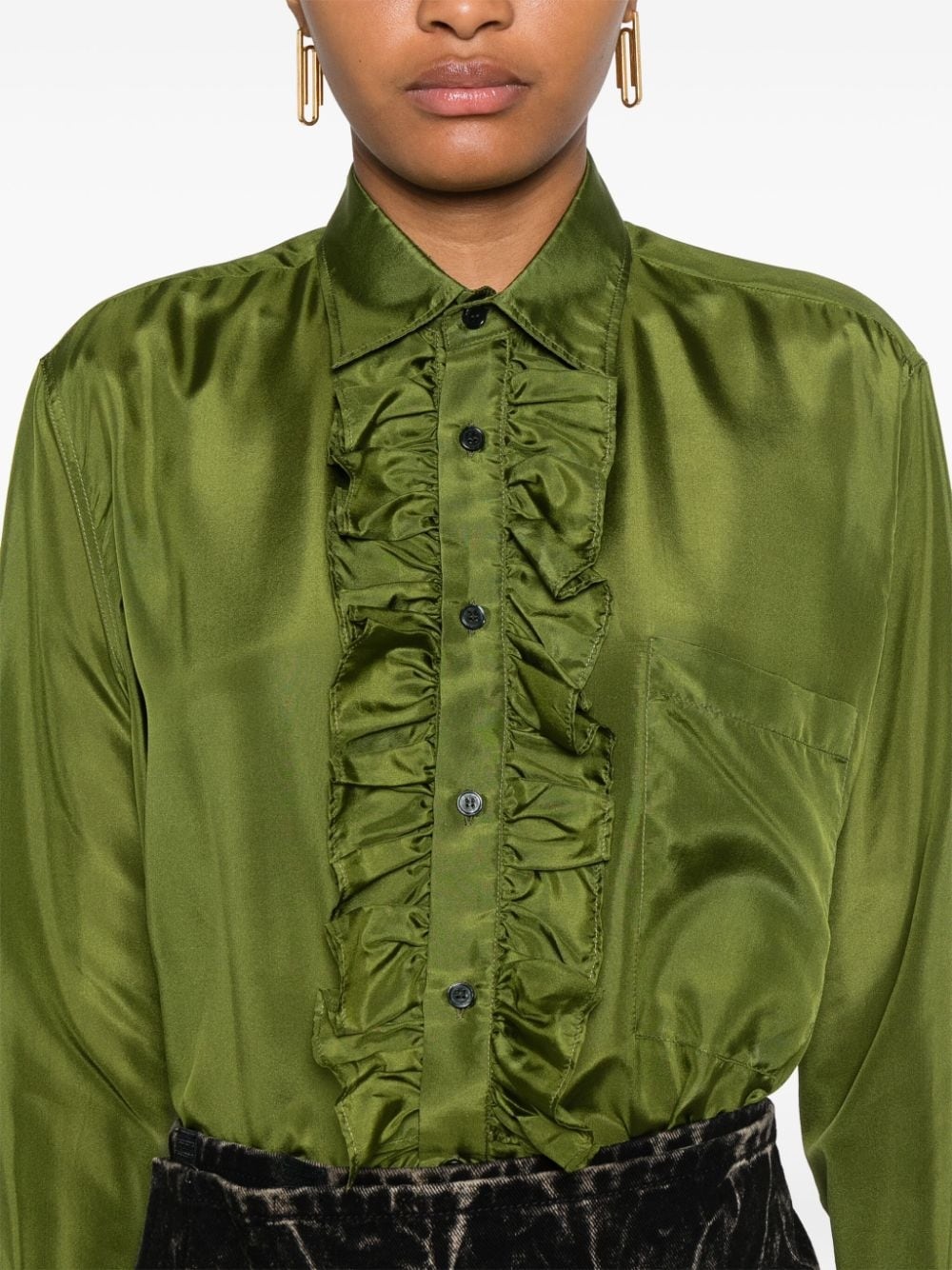 ruffle-detailed shirt - 5