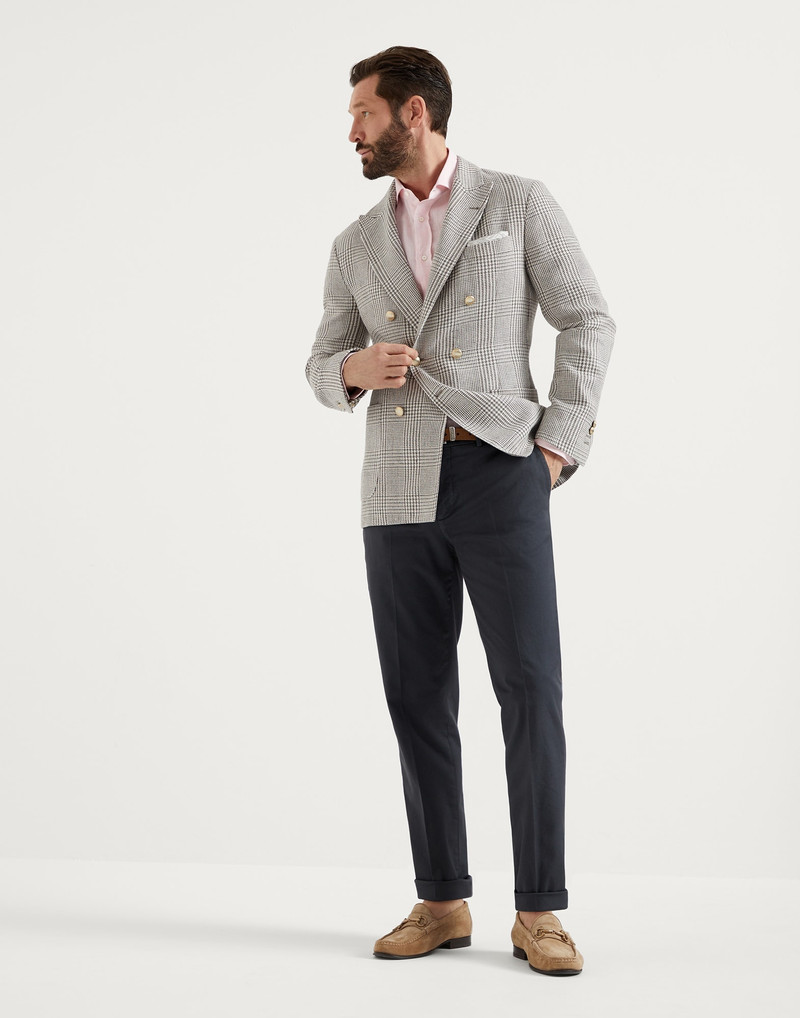 Garment-dyed Italian fit trousers in American Pima comfort cotton gabardine 4