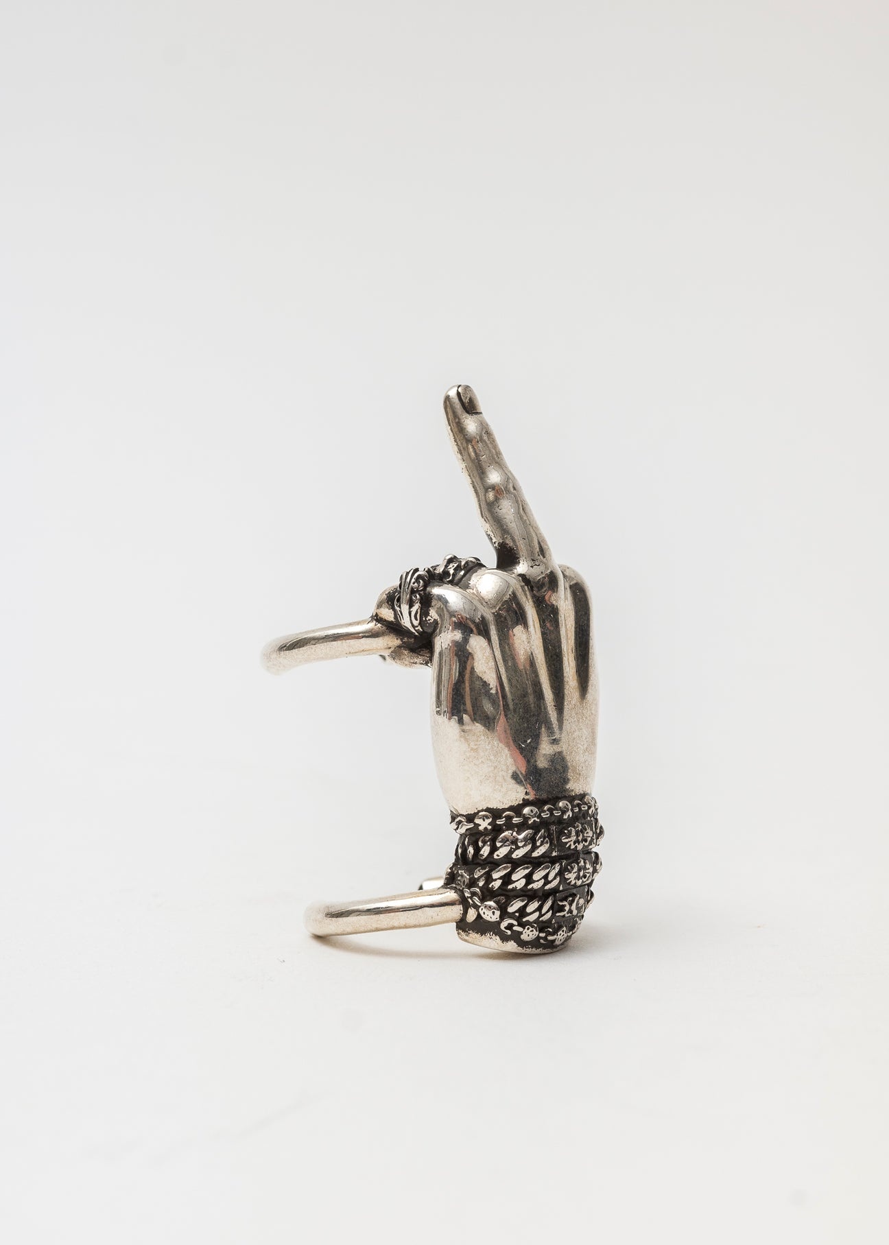Chrome Hearts Silver Middle Finger Money Roll - 7