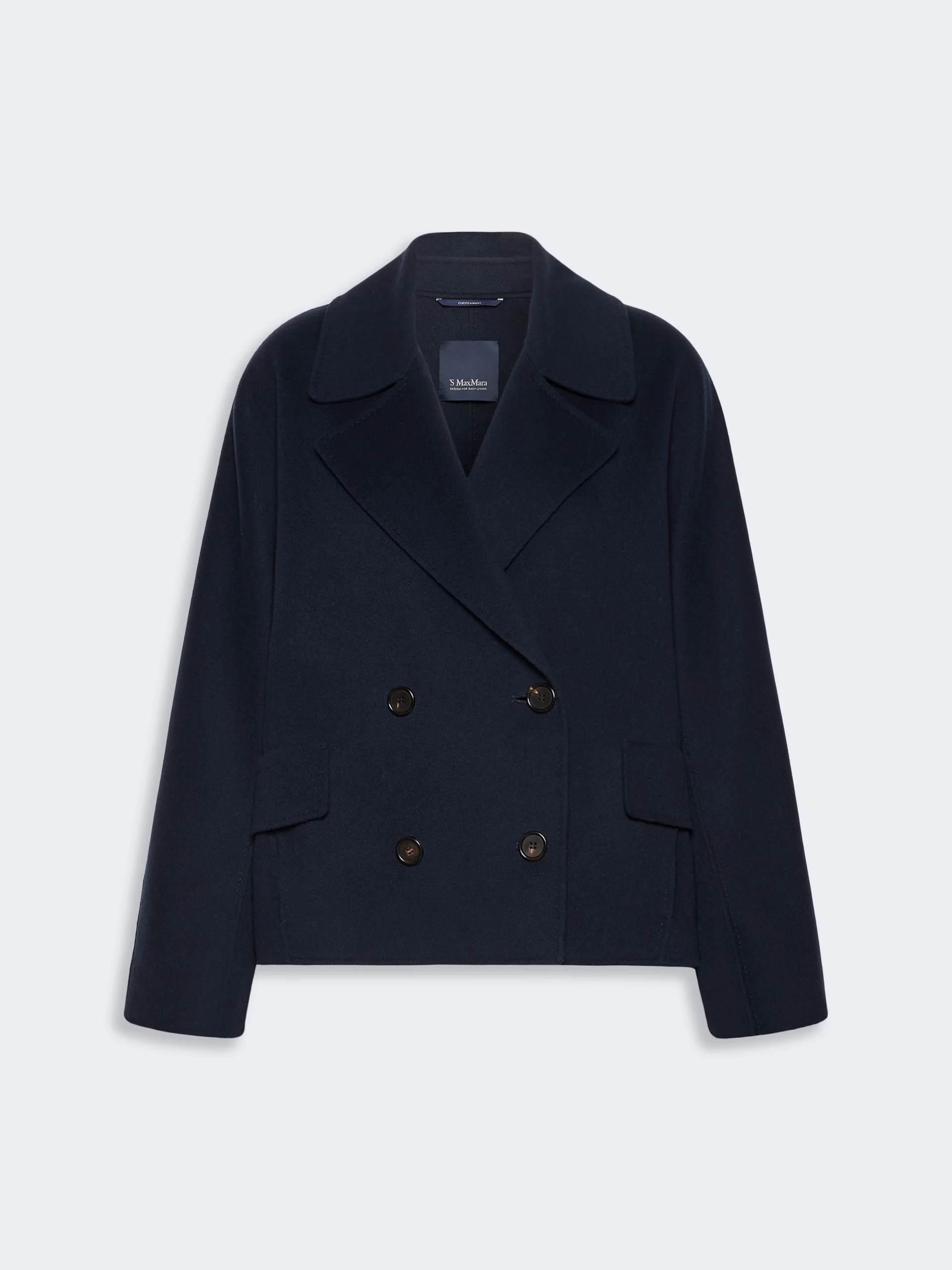 ADELE Wool drap pea coat - MIDNIGHTBLUE - 1