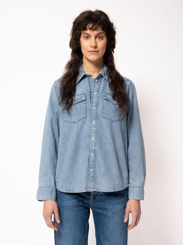 Stella Western Shirt Light Stonewash Denim - 7