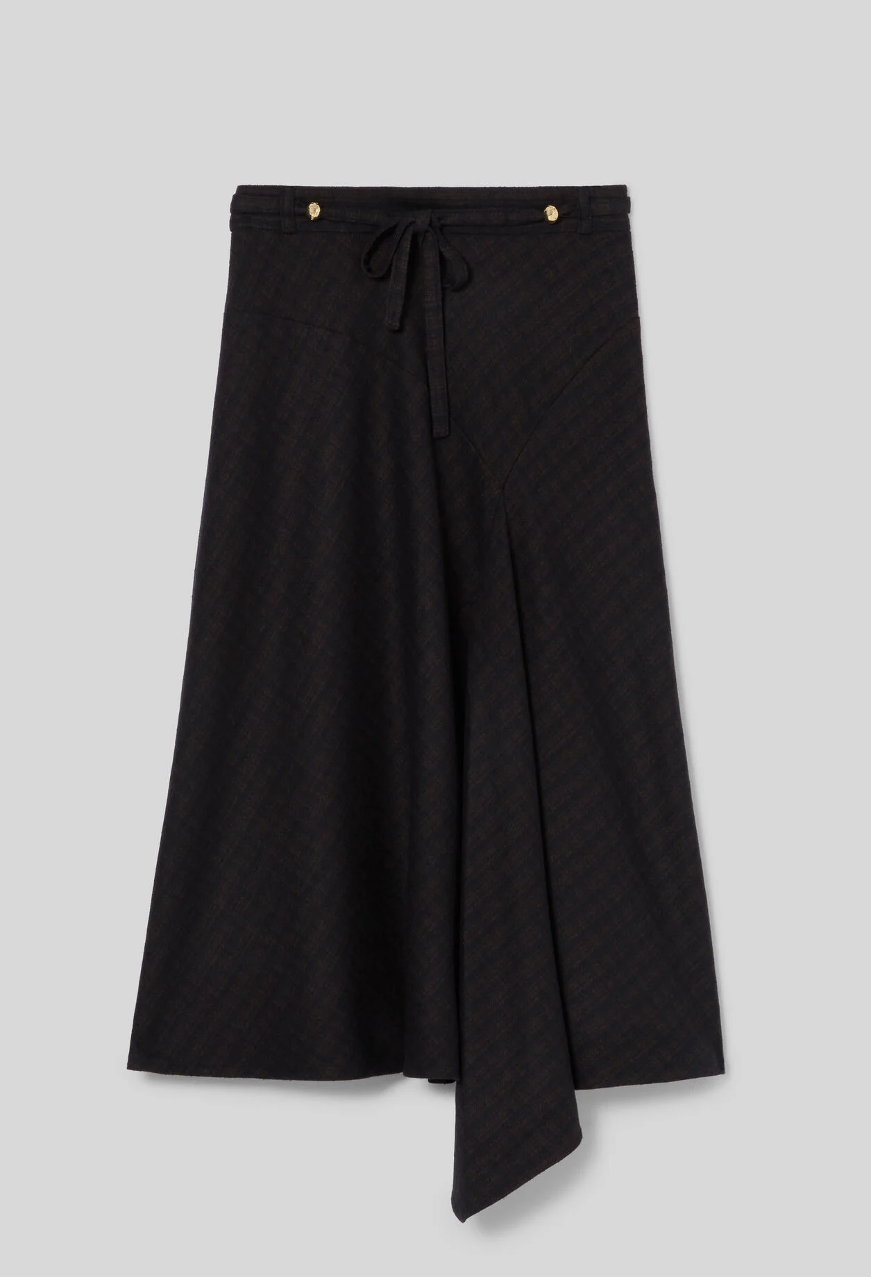 ASYMMETRIC MIDI SKIRT - 1