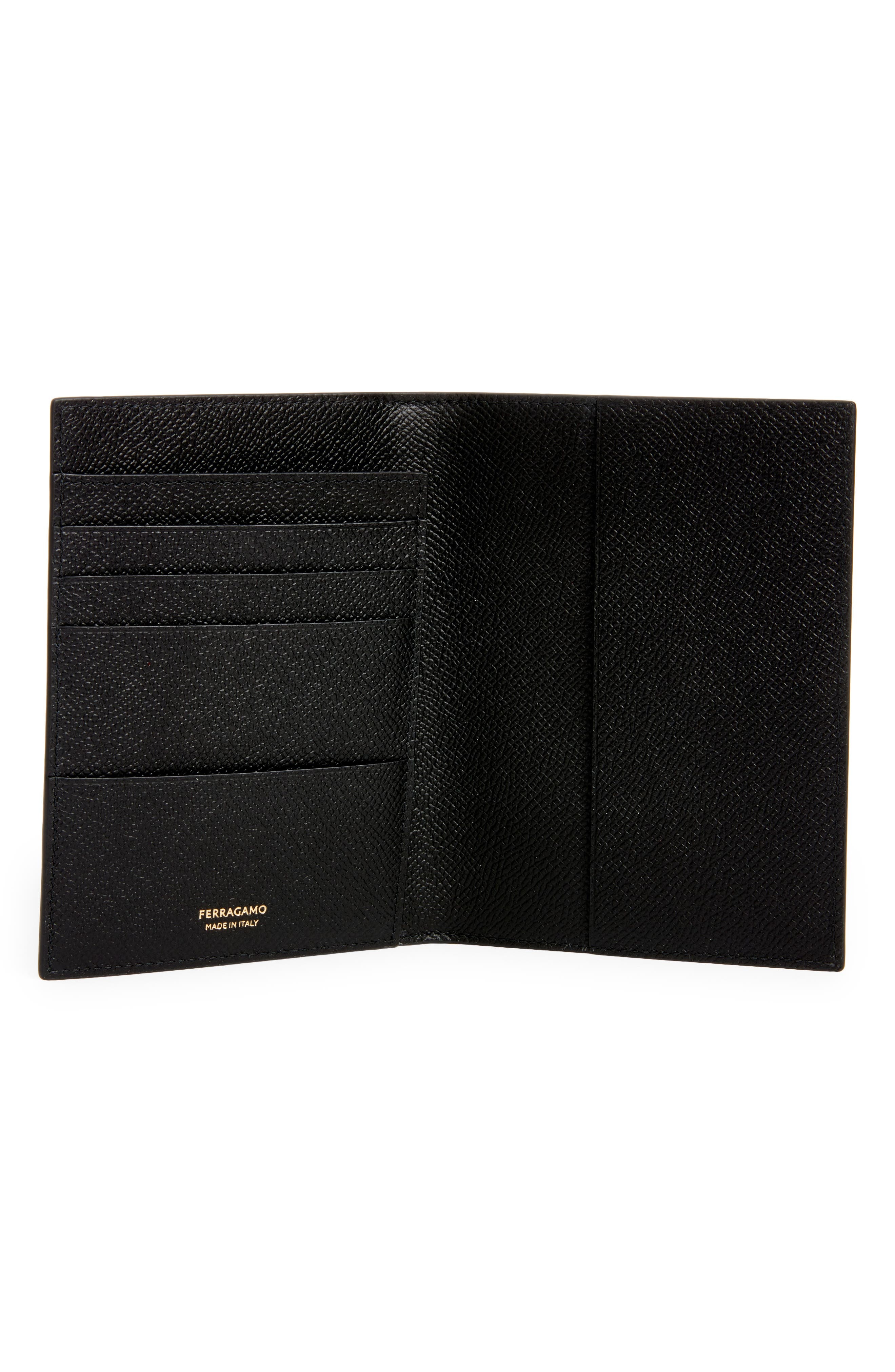 FERRAGAMO Micro Gancio Leather Passport Holder in Nero at Nordstrom - 2