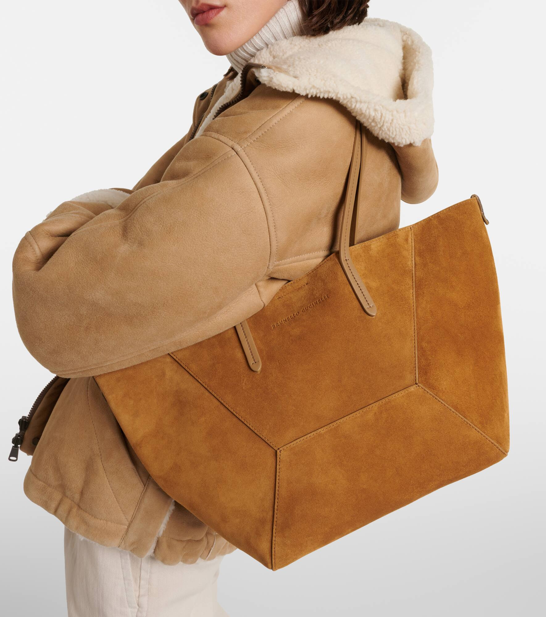 Large suede tote bag - 2