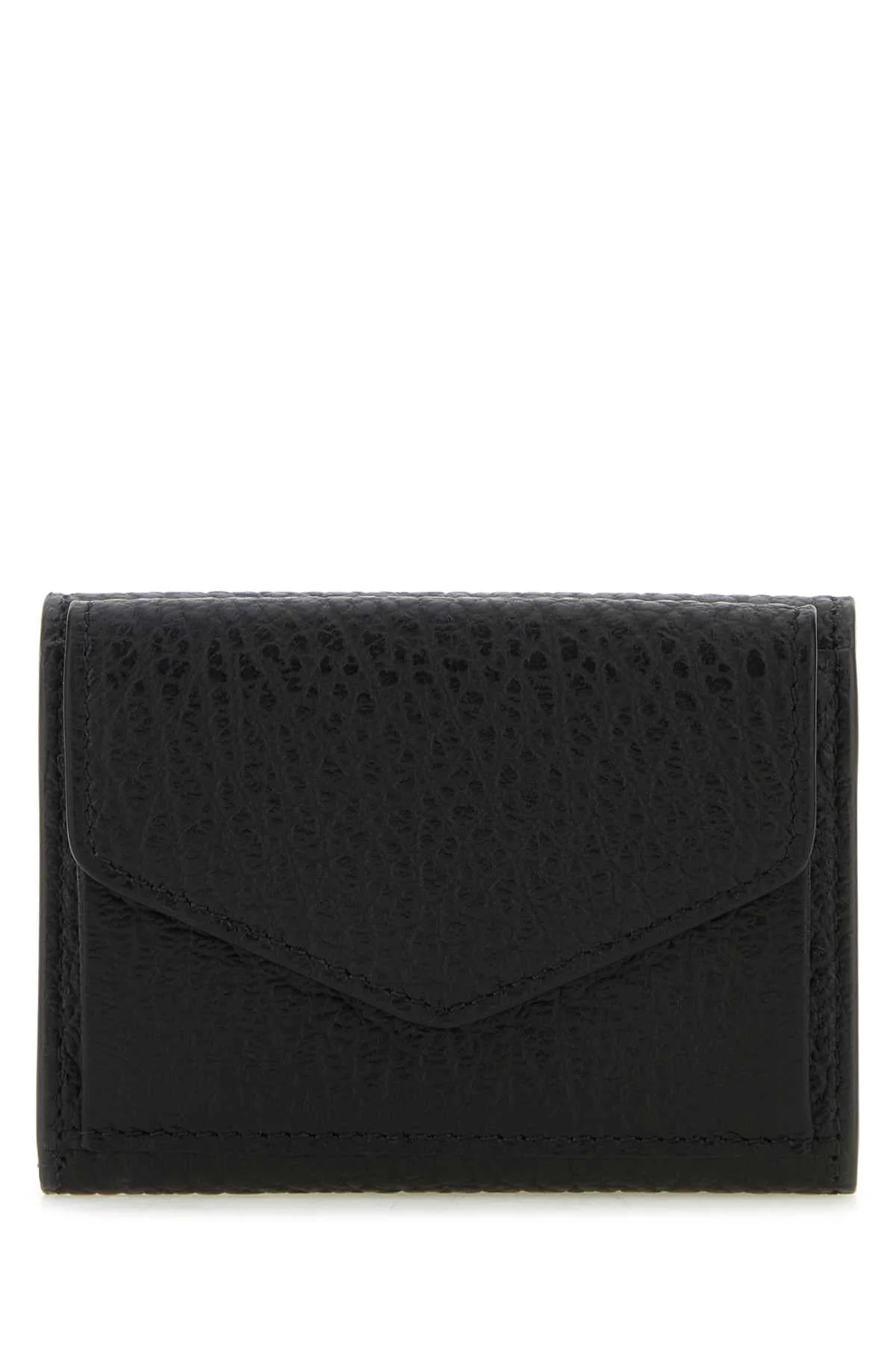 Maison Margiela Women Black Leather Four Stitches Wallet - 1