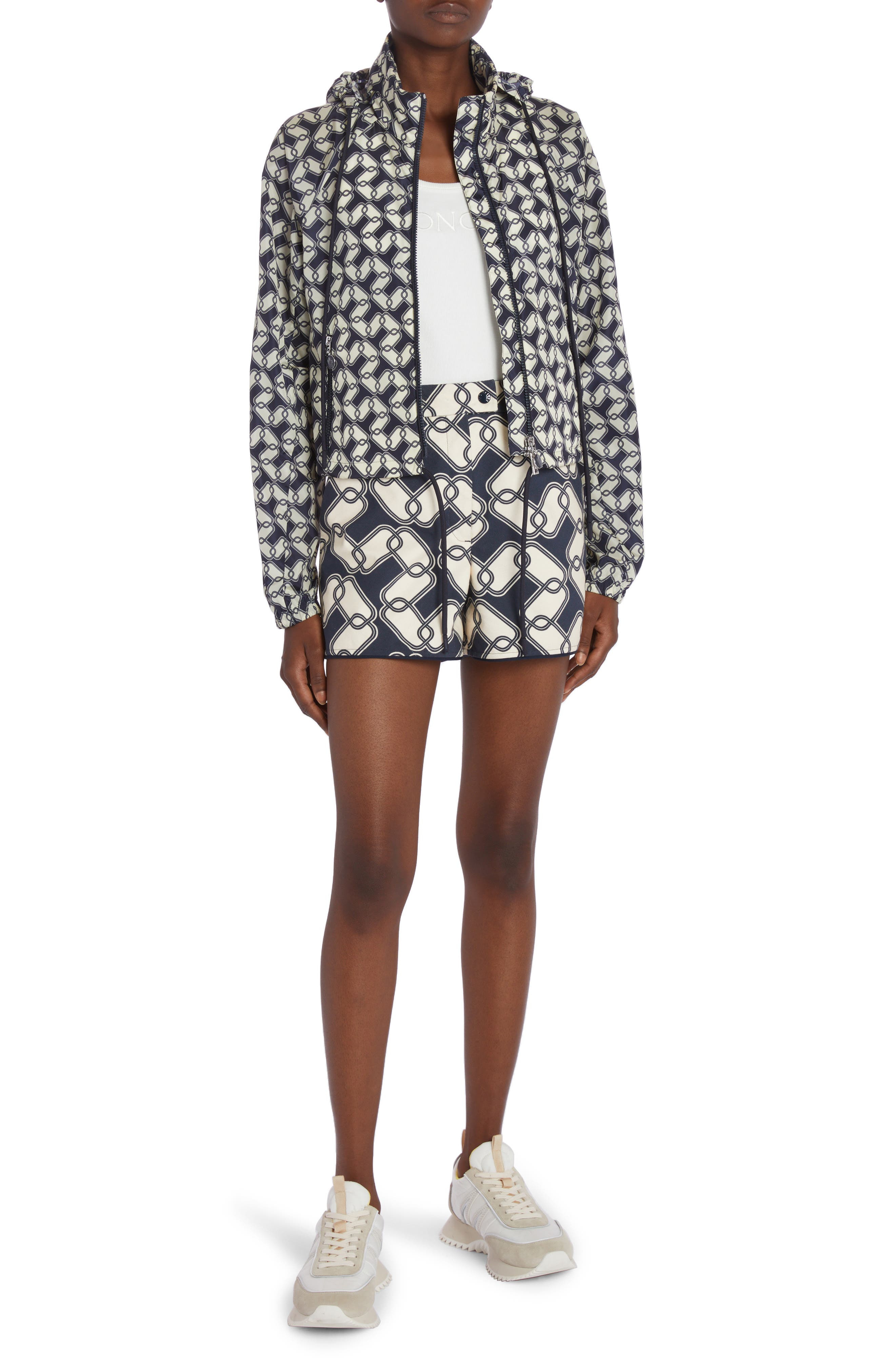 Marpessa Chain Link Print Hooded Windbreaker - 2