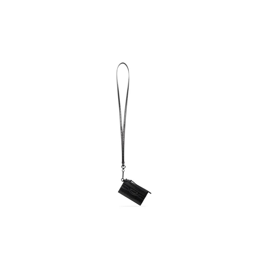 Men's Neo Classic Card Case On Keychain in Black - 1