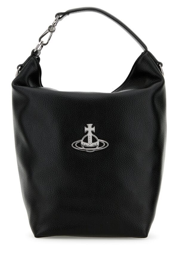 【送料&関税込】Vivienne Westwood Printed Synthetic Leather Vivienne Westwood Black synthetic leather Sam handbag