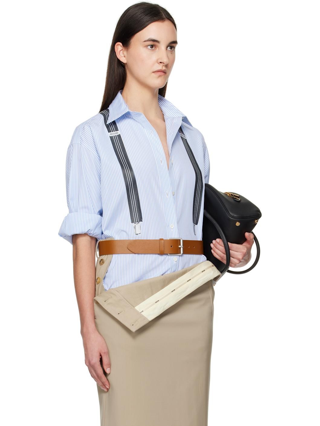 Blue Striped Suspenders Shirt - 2