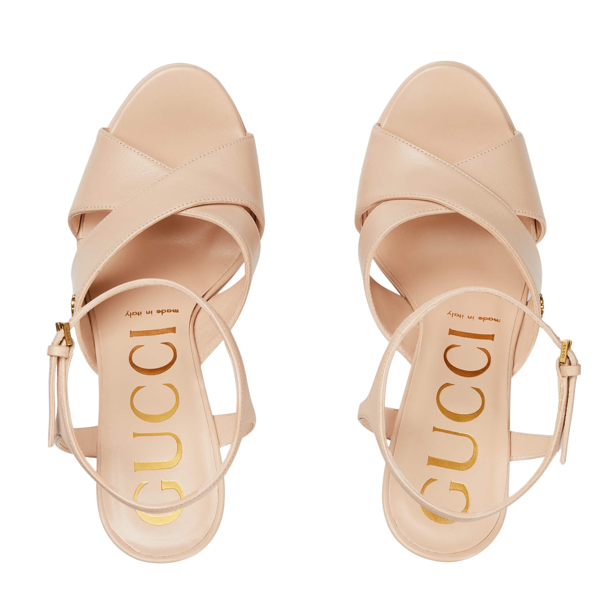 Gucci Double G Crisscross Leather Straps Platform Sandals - 2