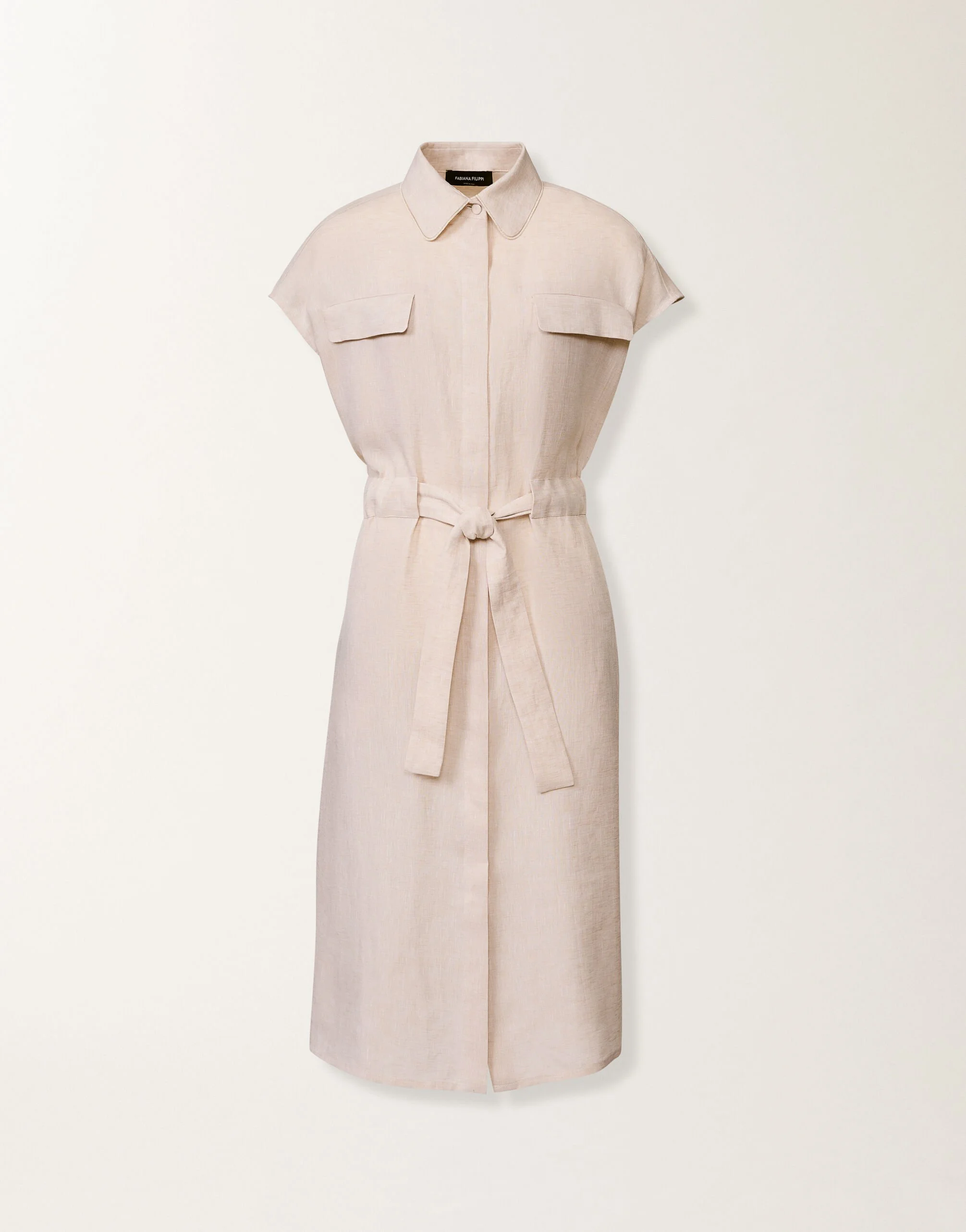 Sahariana dress in natural linen canvas - 1