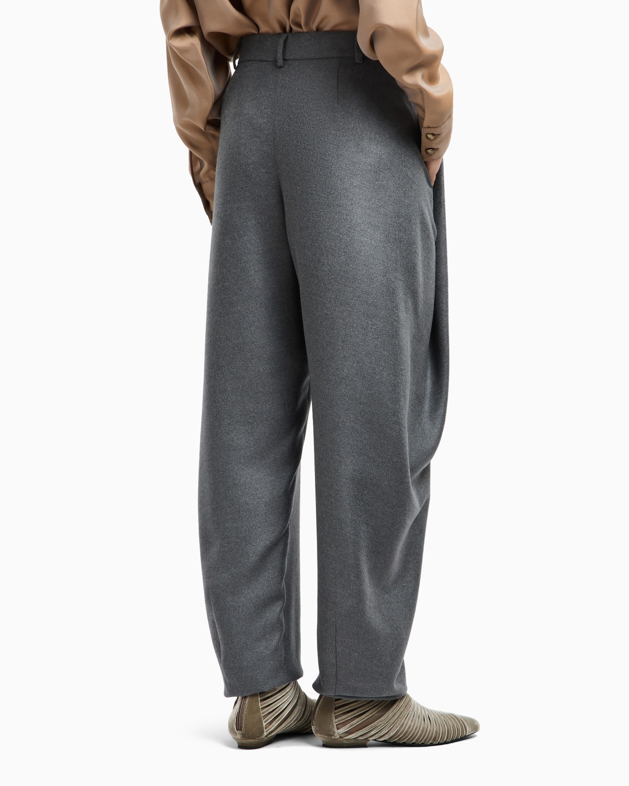 RELAXED-FIT SILK FLANNEL TROUSERS - 3
