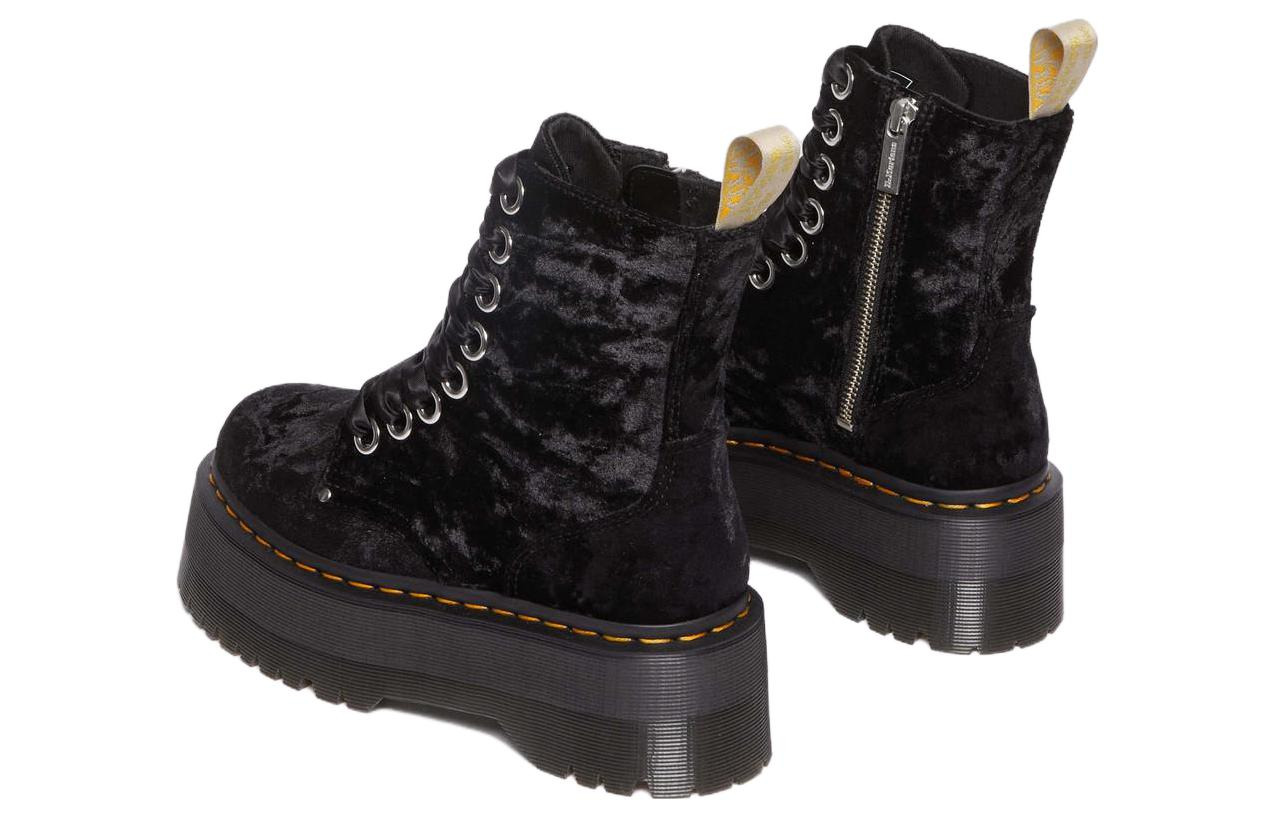 (WMNS) Dr.Martens Vegan Jadon Boot Max Crushed Velvet Platforms 'Black' 31030001 - 5