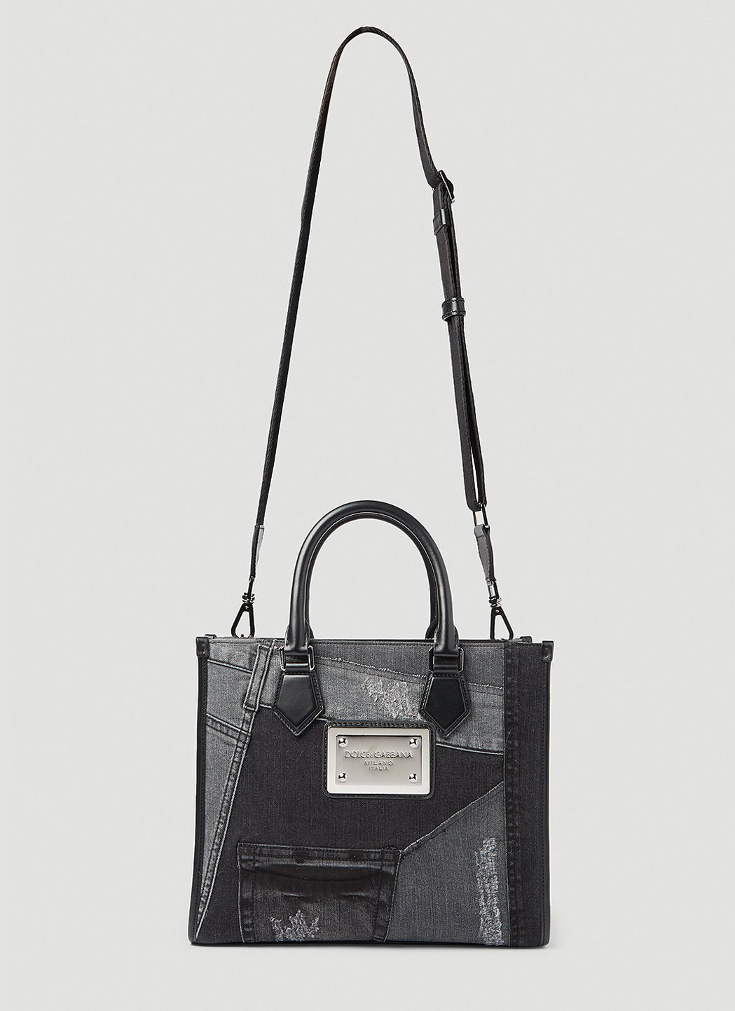 Dolce & Gabbana Men Small Patchwork Denim Tote Bag - 4