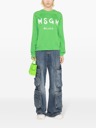 MSGM logo-print cotton sweatshirt outlook