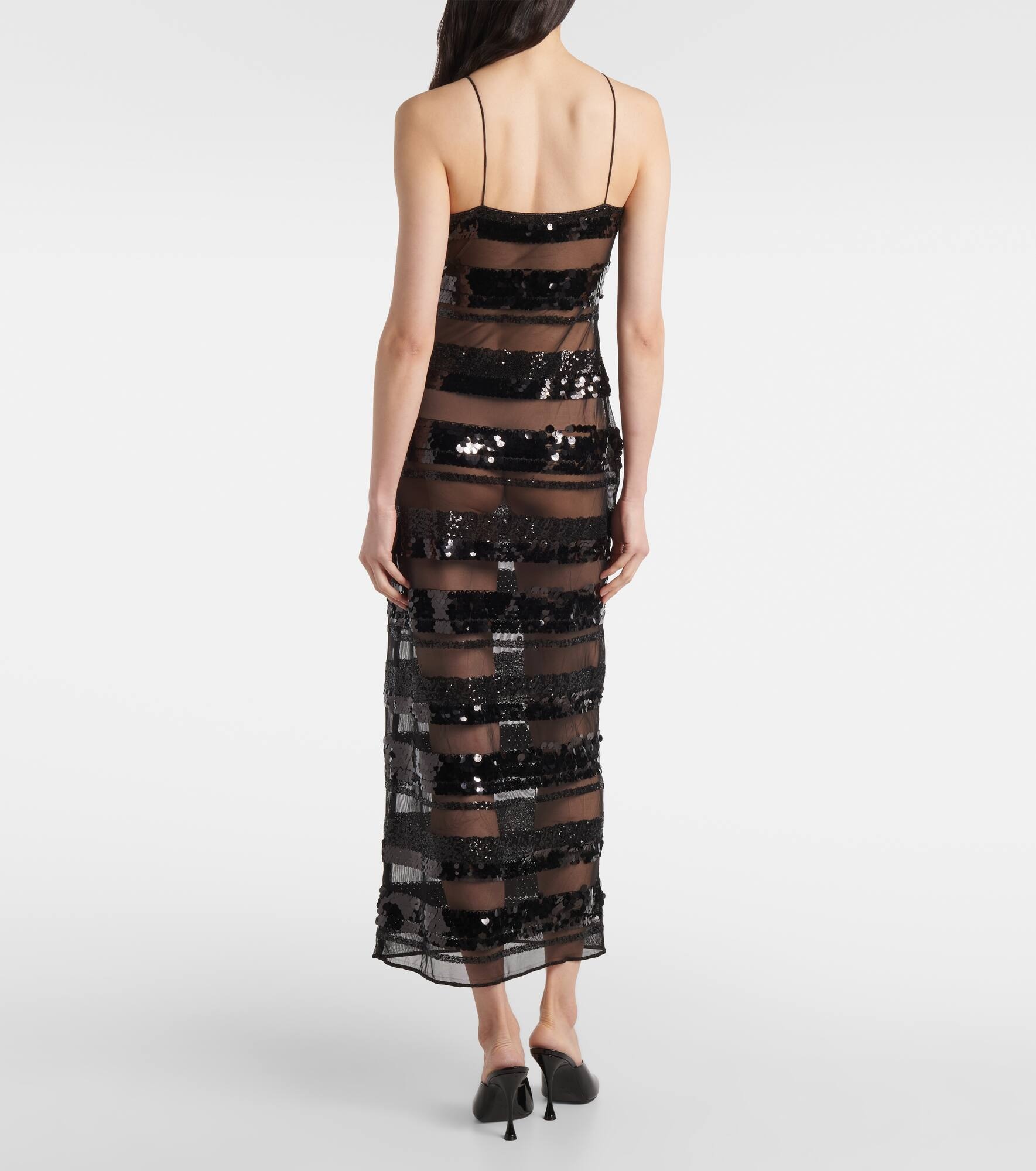 Sequined striped maxi dress - 3