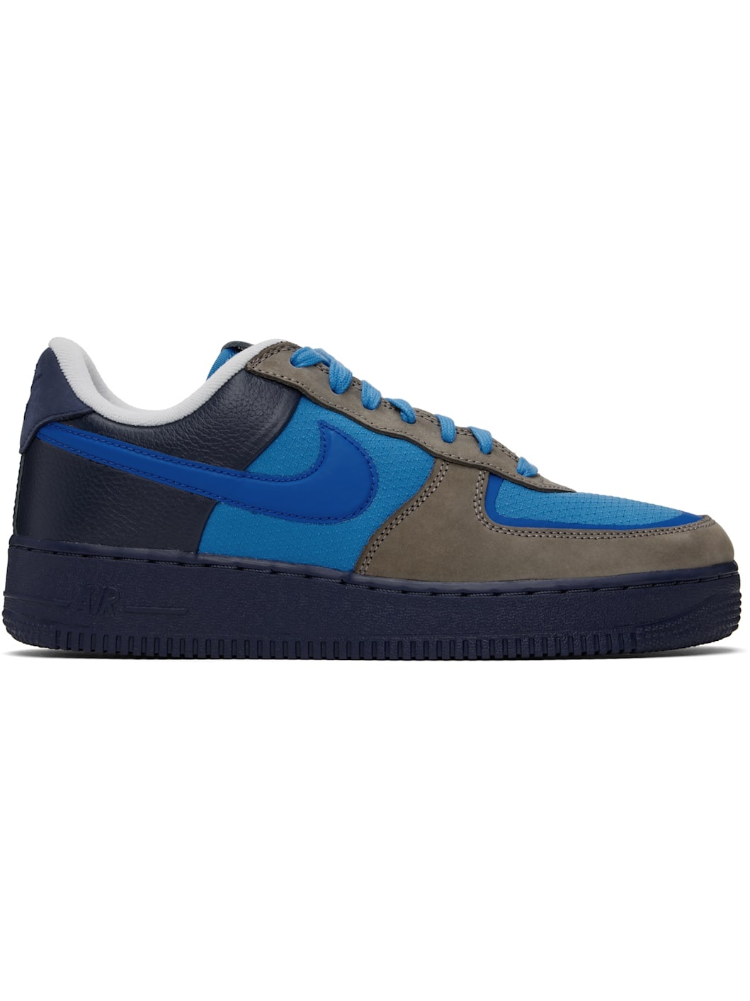 Gray & Navy Stash Edition Air Force 1 Low Sneakers - 1