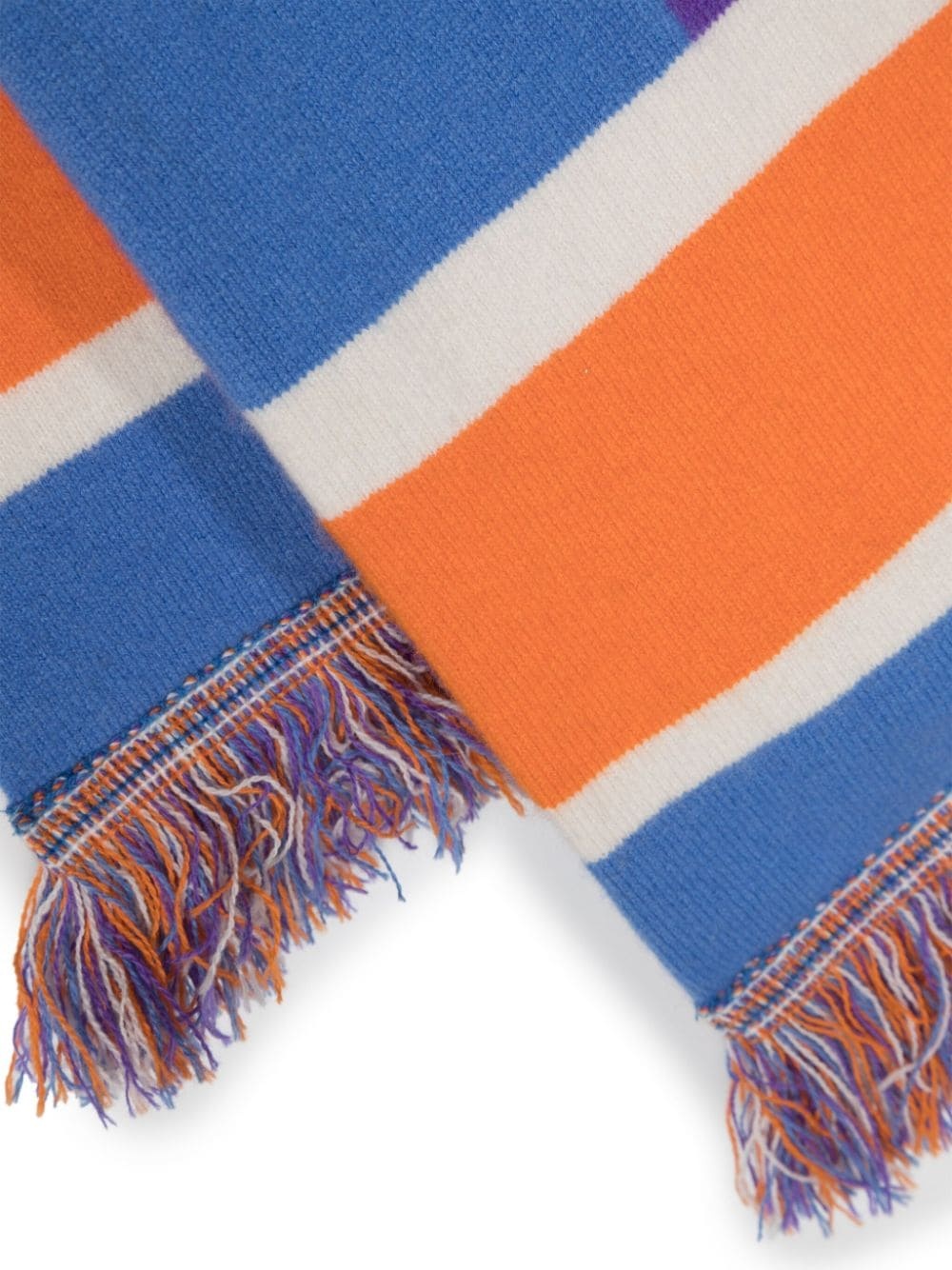 Catch Her If You Can fringed-edge wool scarf - 3