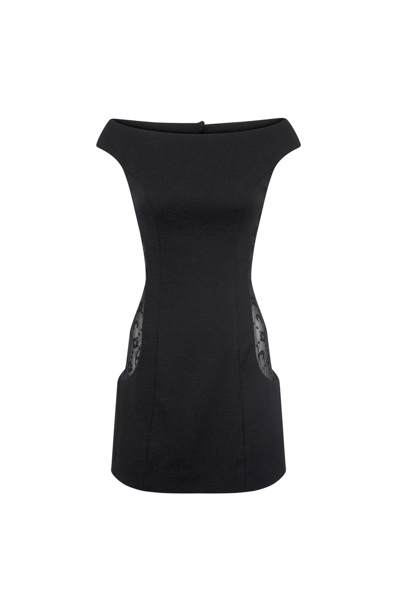 WOOL BOUCLÉ SLEEVELESS MINI DRESS 1