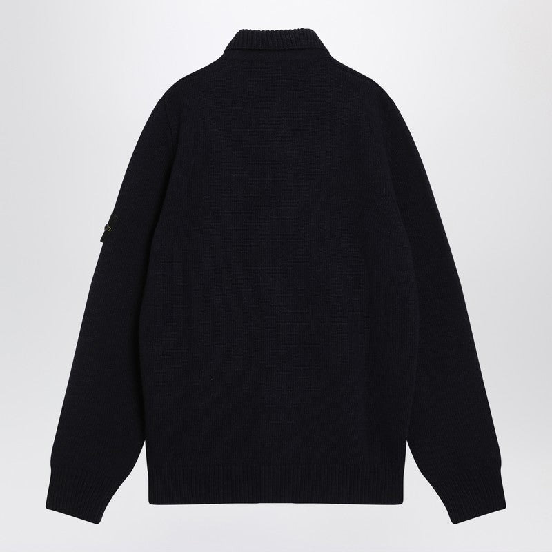 Stone Island Navy Blue Cardigan In Wool Blend Men - 2