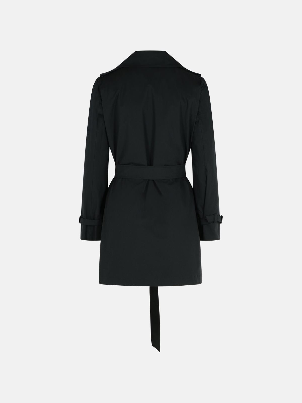 'LANDA' BLACK COTTON TRENCH COAT - 3