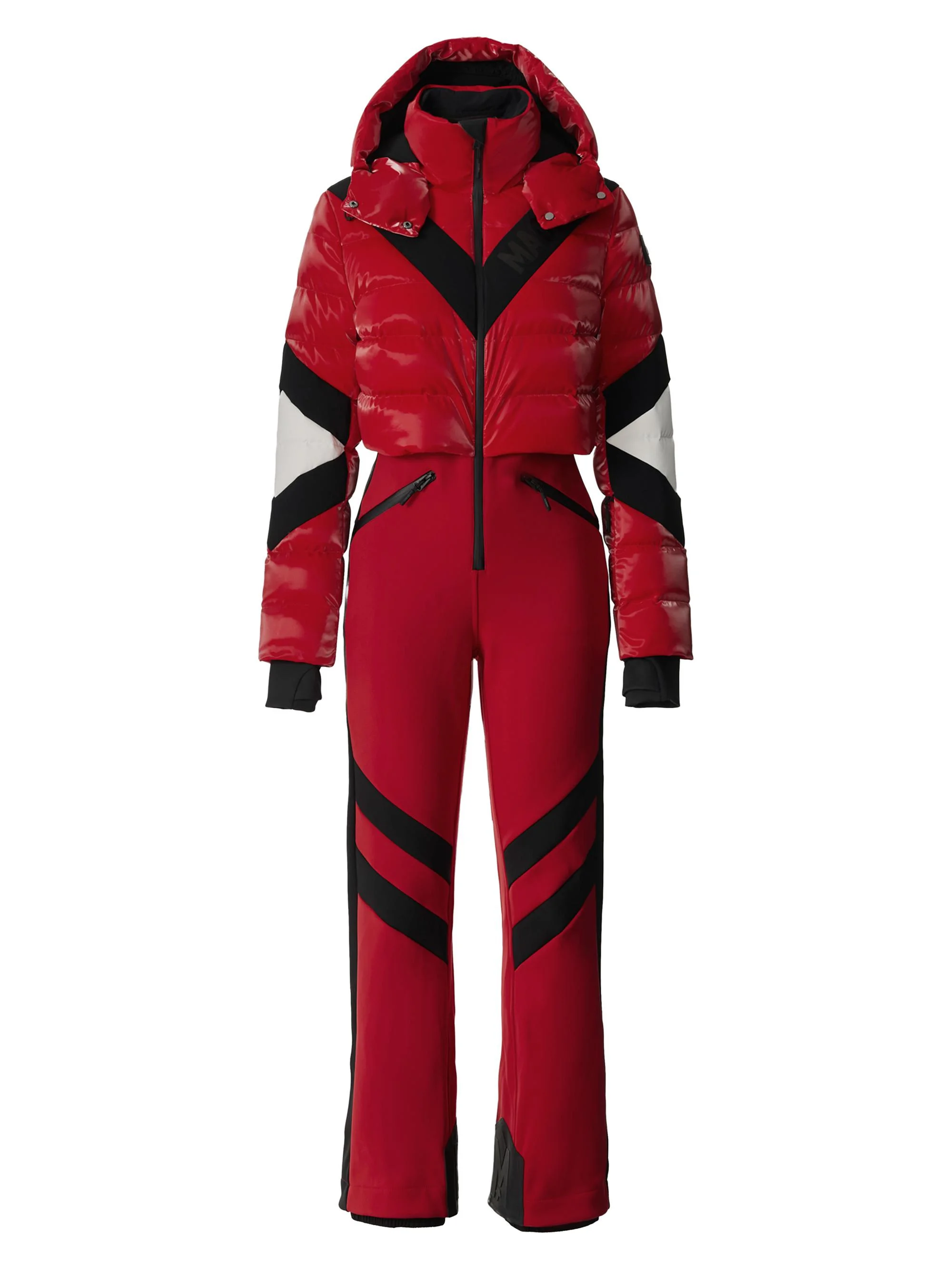 Women's Satory Glo Down One-Piece Ski Suit - Red - 1