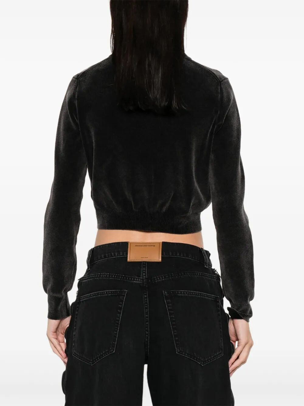 Cotton-Blend Chenille Cropped Polo Cardigan - 4