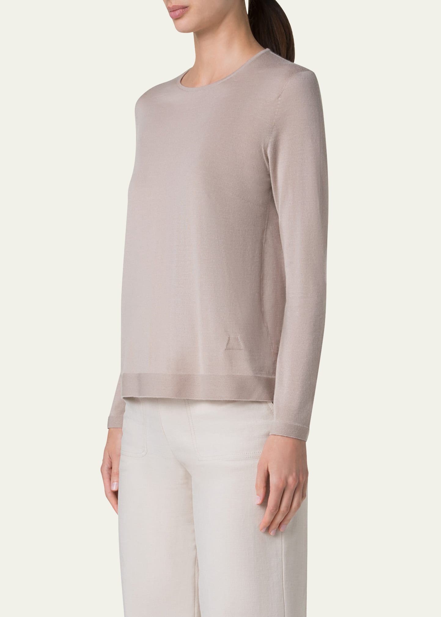Seamless Cashmere-Silk Crewneck Sweater - 4