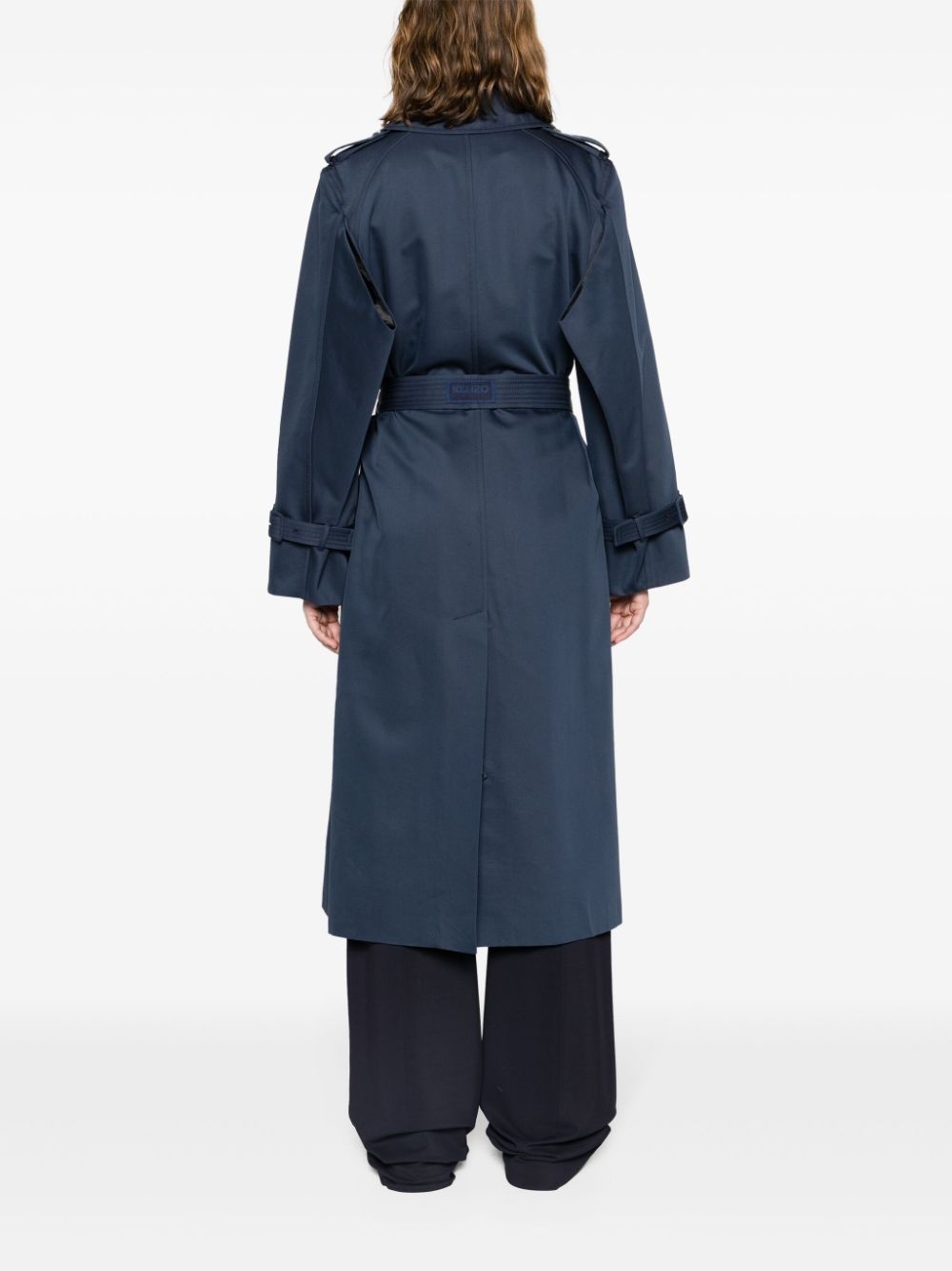 double-breasted belted trench coat - 4