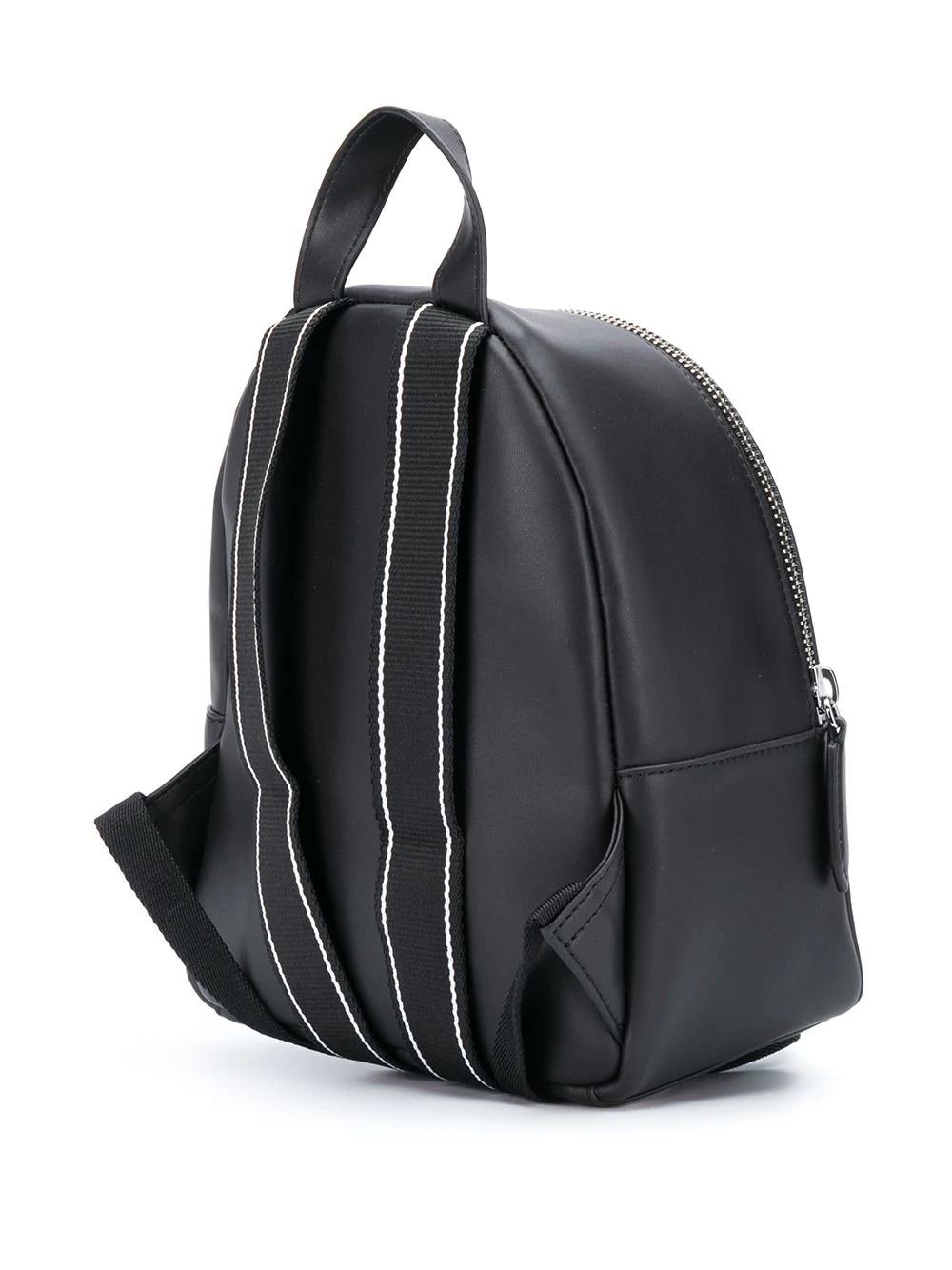 logo strap leather backpack - 3