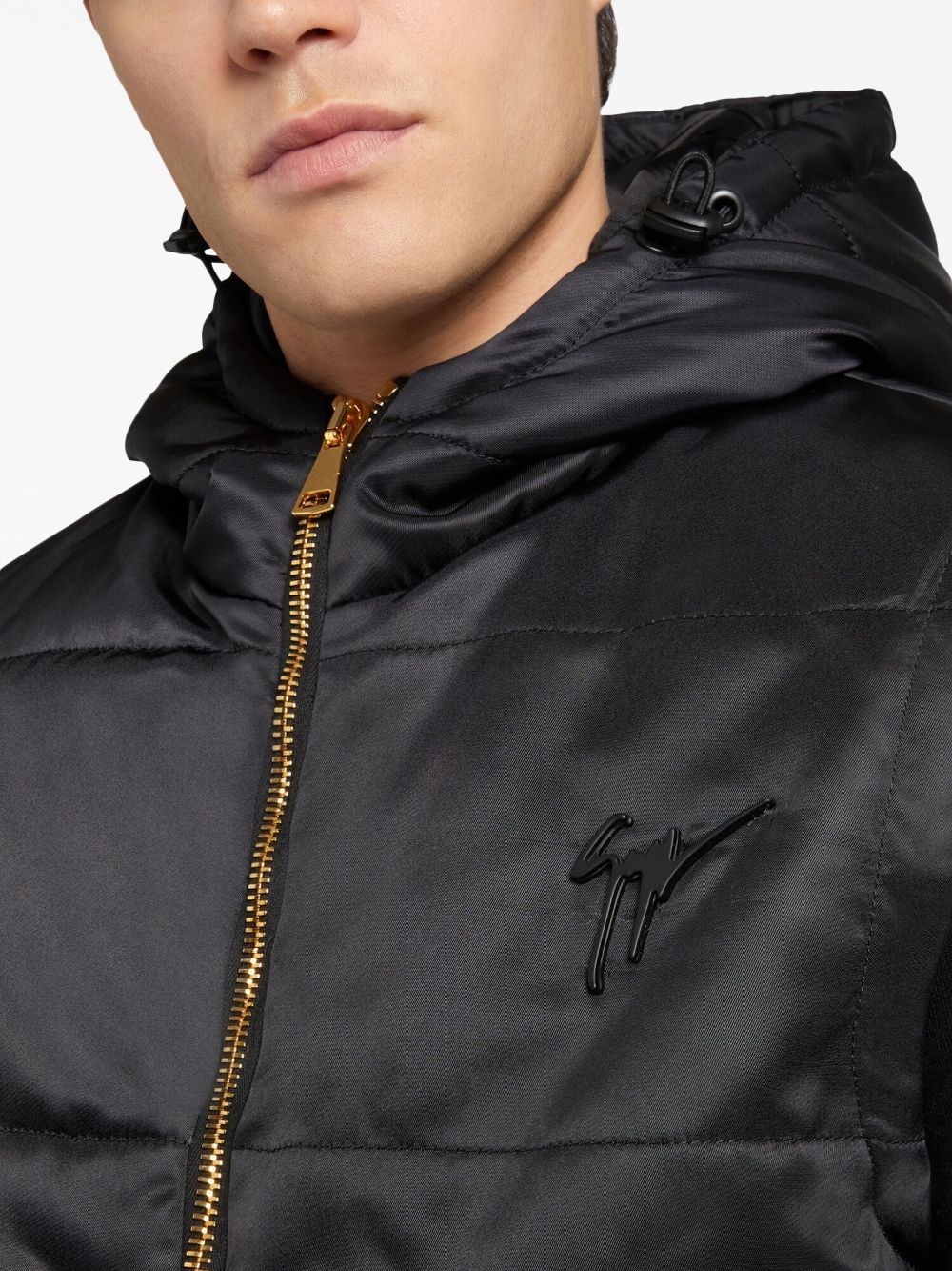 logo-embroidered padded vest - 5