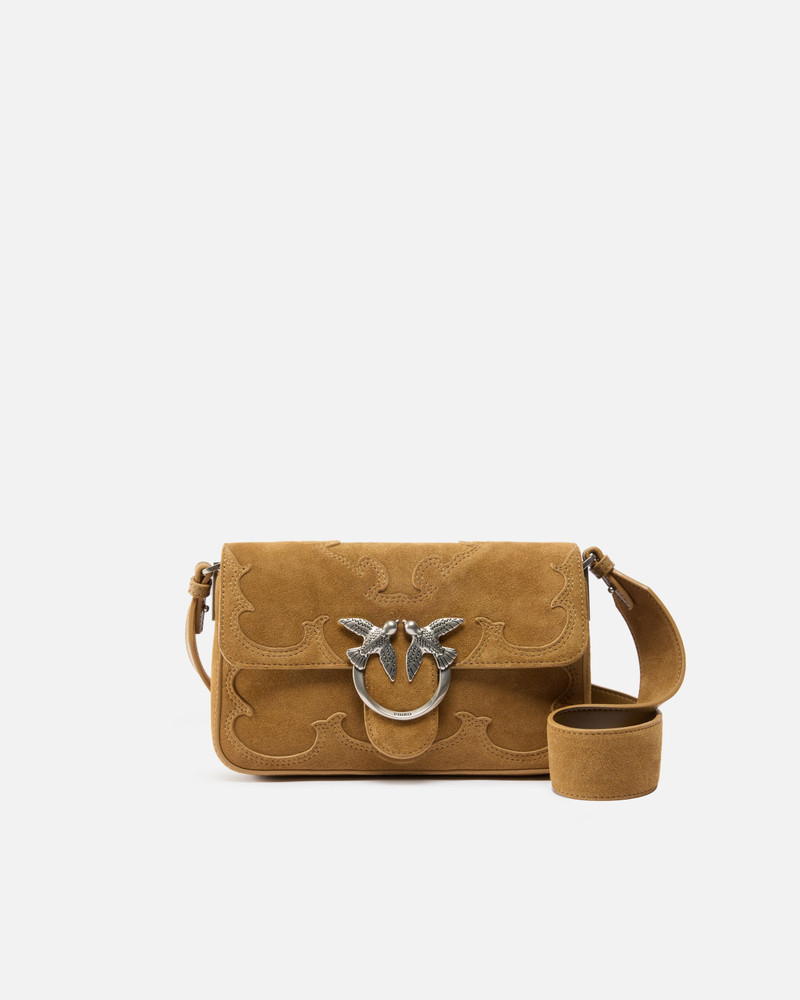 MINI LOVE BAG ONE SLOUCHY SMALL SHOULDER BAG IN SUEDE WITH INLAYS 1