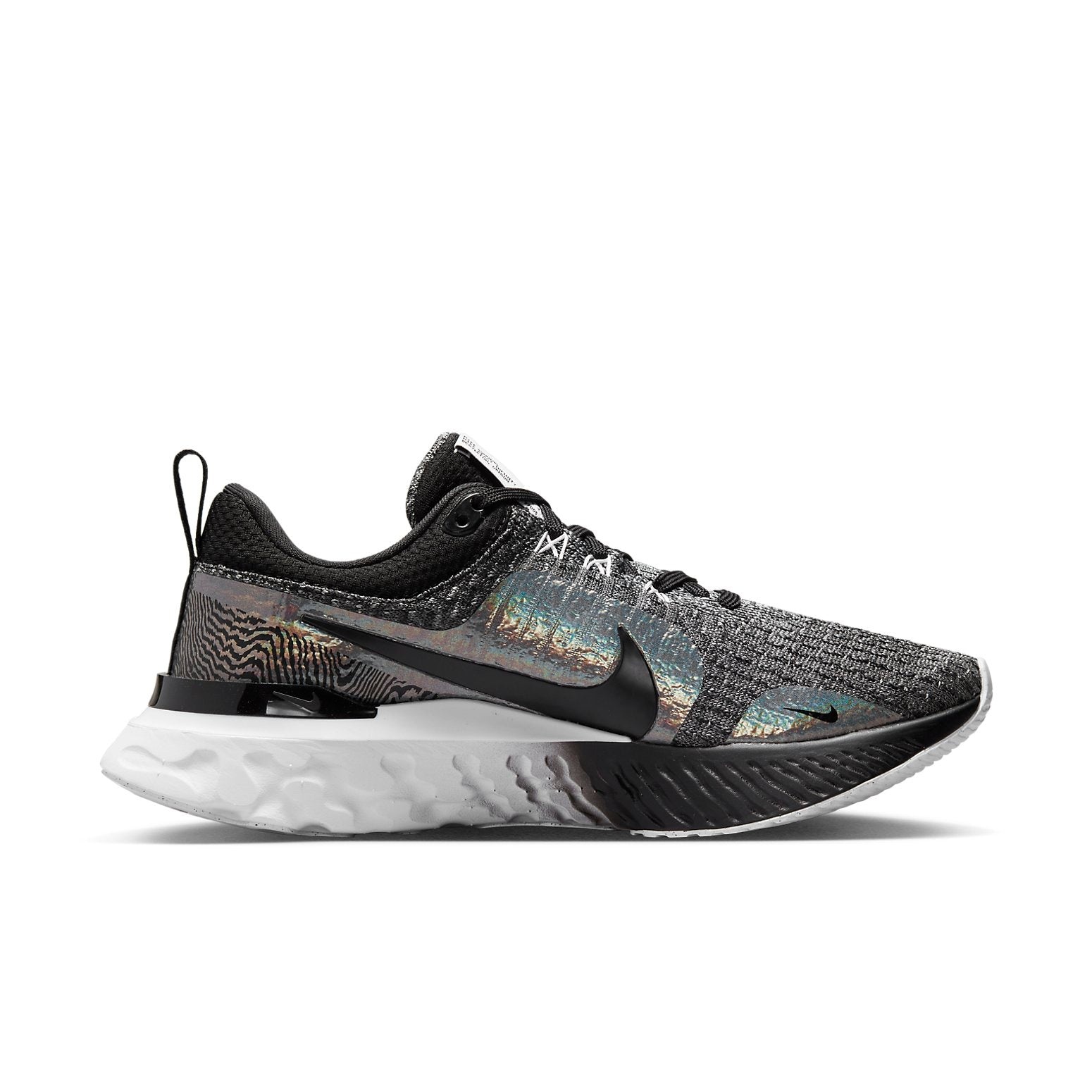 (WMNS) Nike React Infinity Run Flyknit 3 Premium 'Black Zebra Iridescent' DZ3027-001 - 2