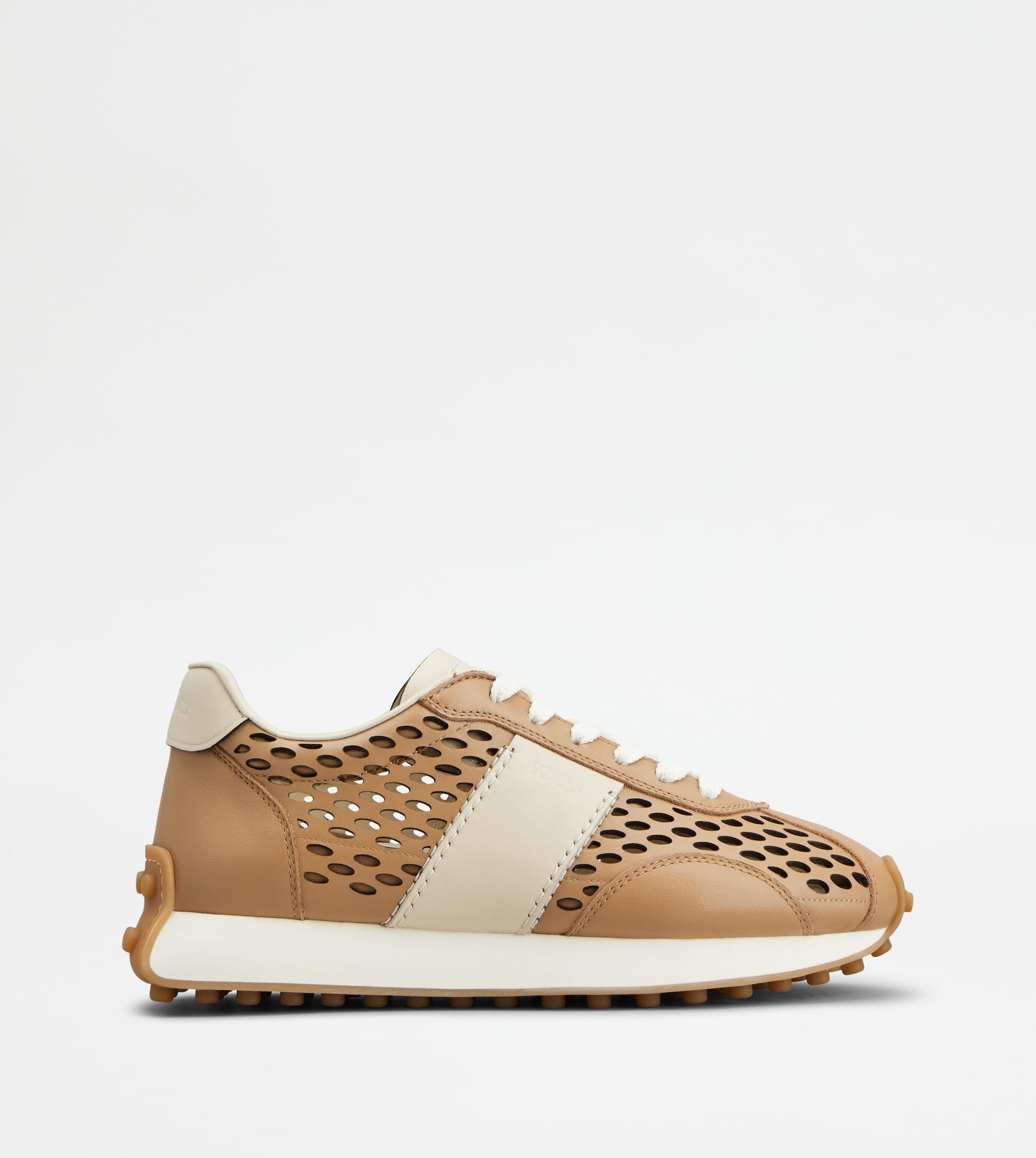 T VINTAGE SNEAKERS IN LEATHER - BROWN, BEIGE - 1
