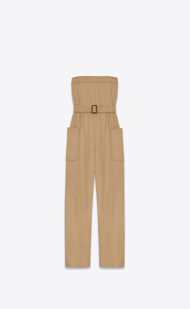 strapless jumpsuit in cotton gabardine 1