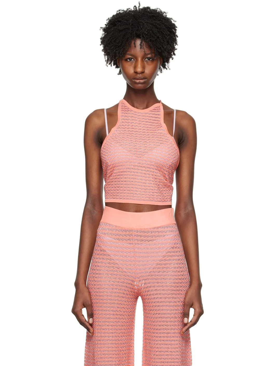 Orange Self-Tie Tank Top - 1