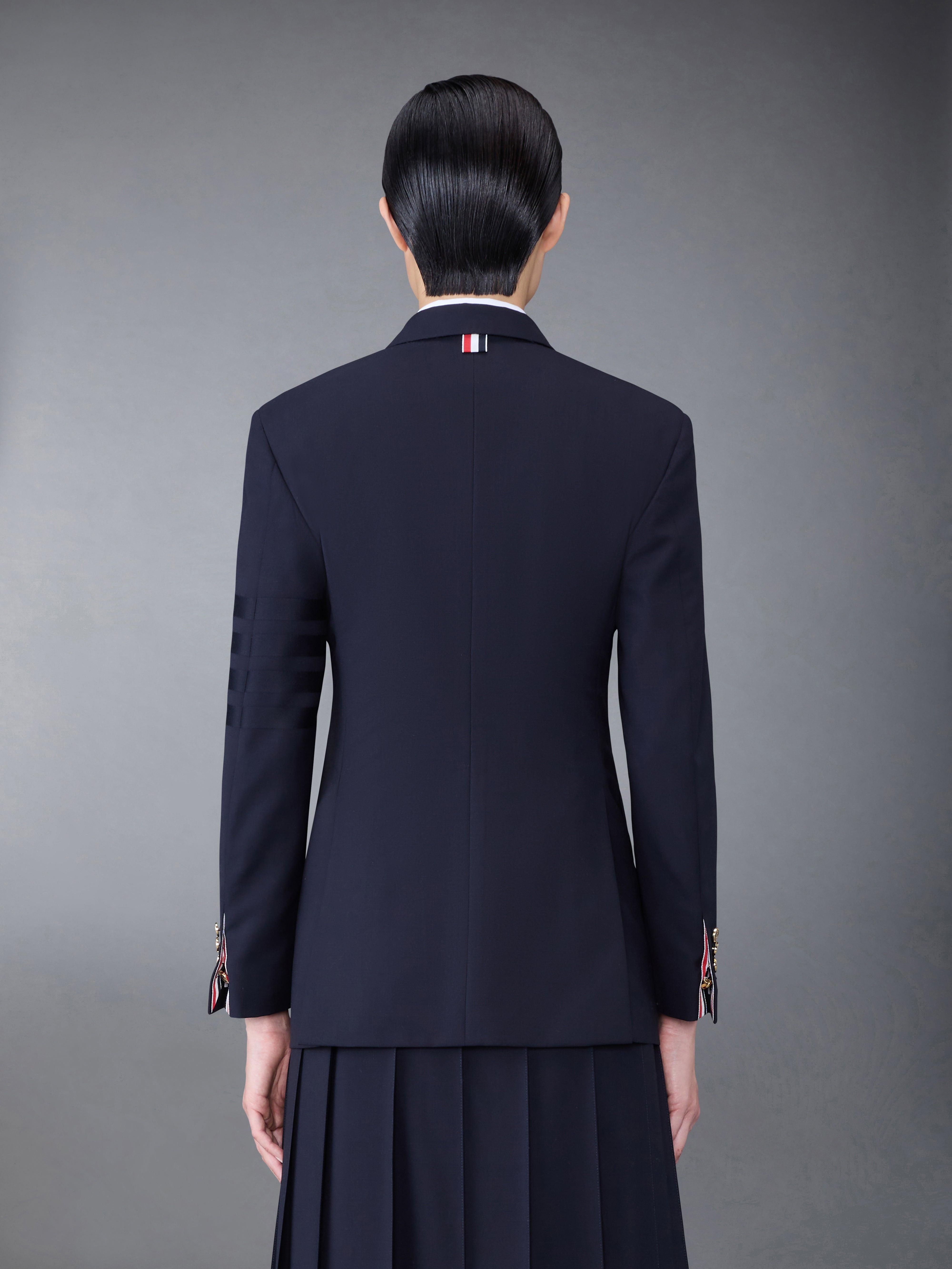PLAIN WEAVE 4-BAR ELONGATED SINGLE BUTTON SPORT COAT - 2