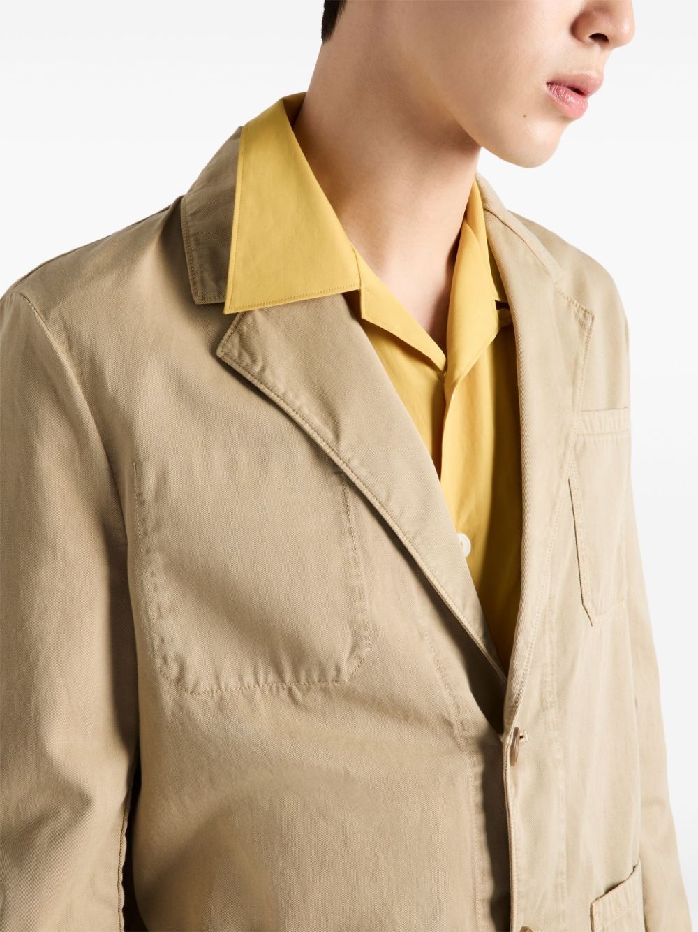 cotton single-breasted blazer - 4