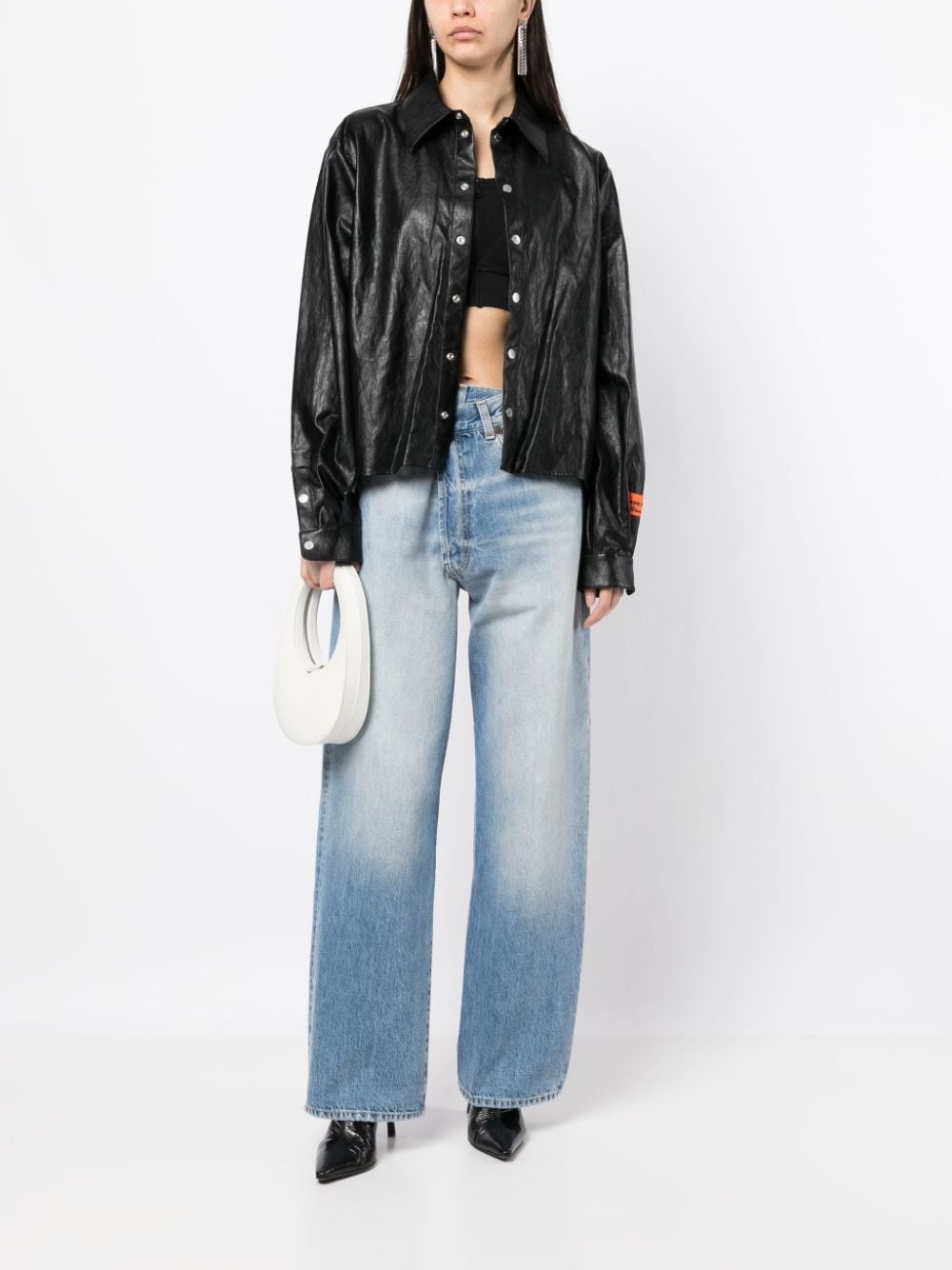 shimmer-finish long-sleeve shirt - 2