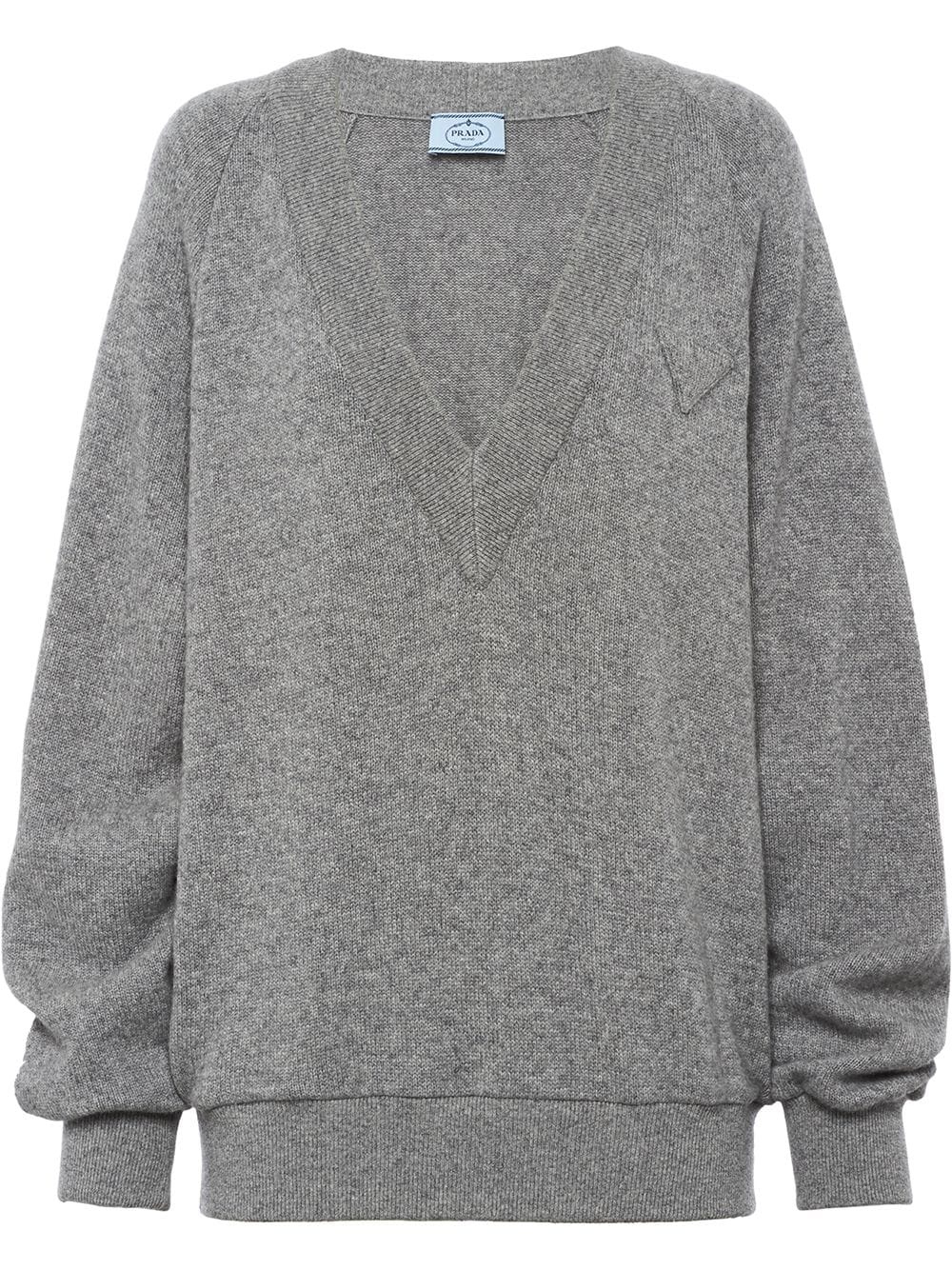 v-neck oversized jumper - 1