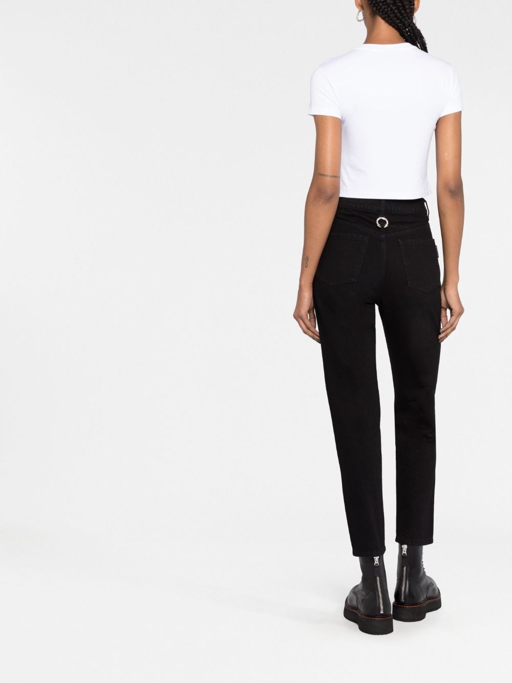 crystal-embellished boyfriend jeans - 6